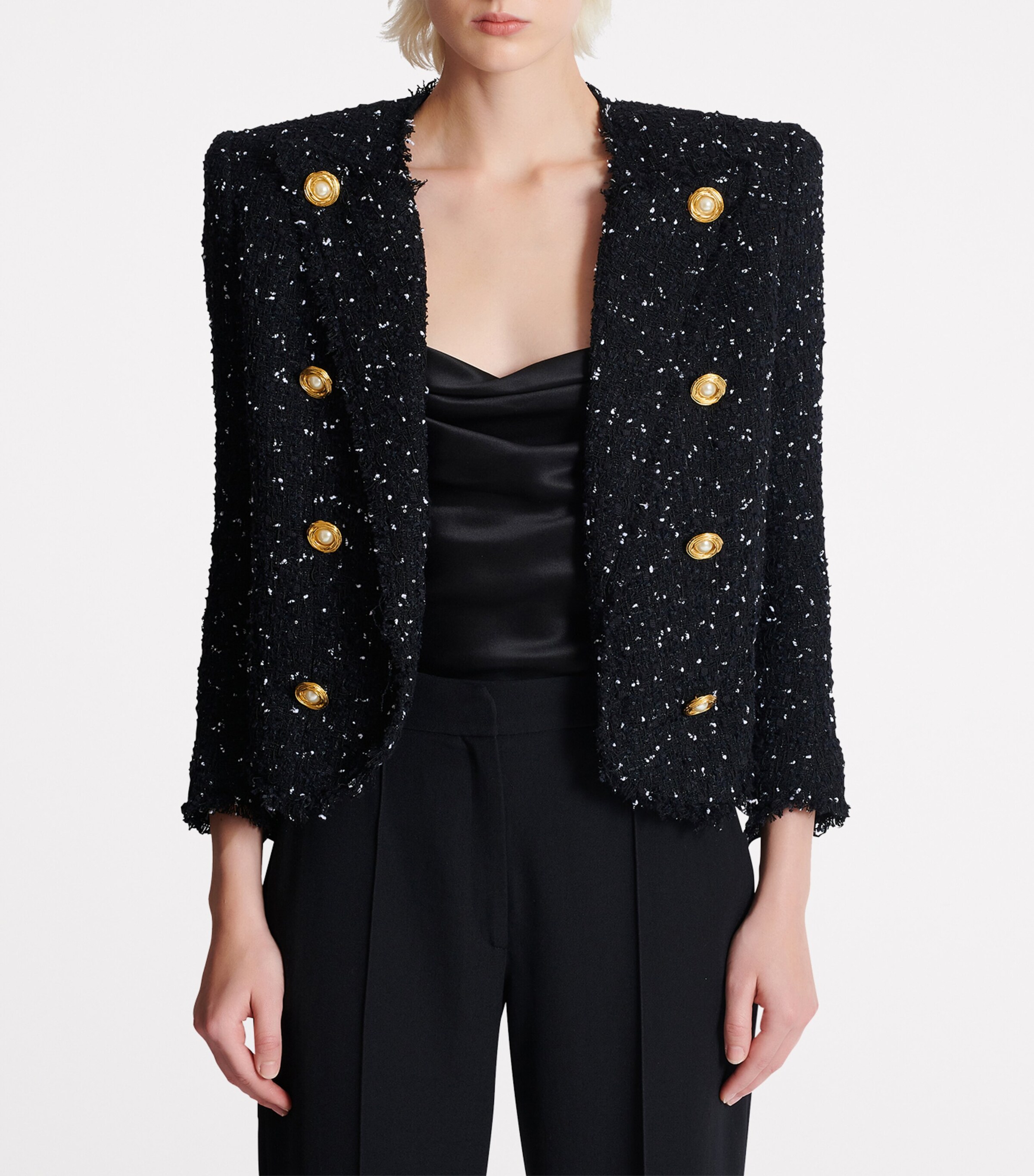 Tweed Polka-Dot Jacket EAB NOIR/BLANC Image 5