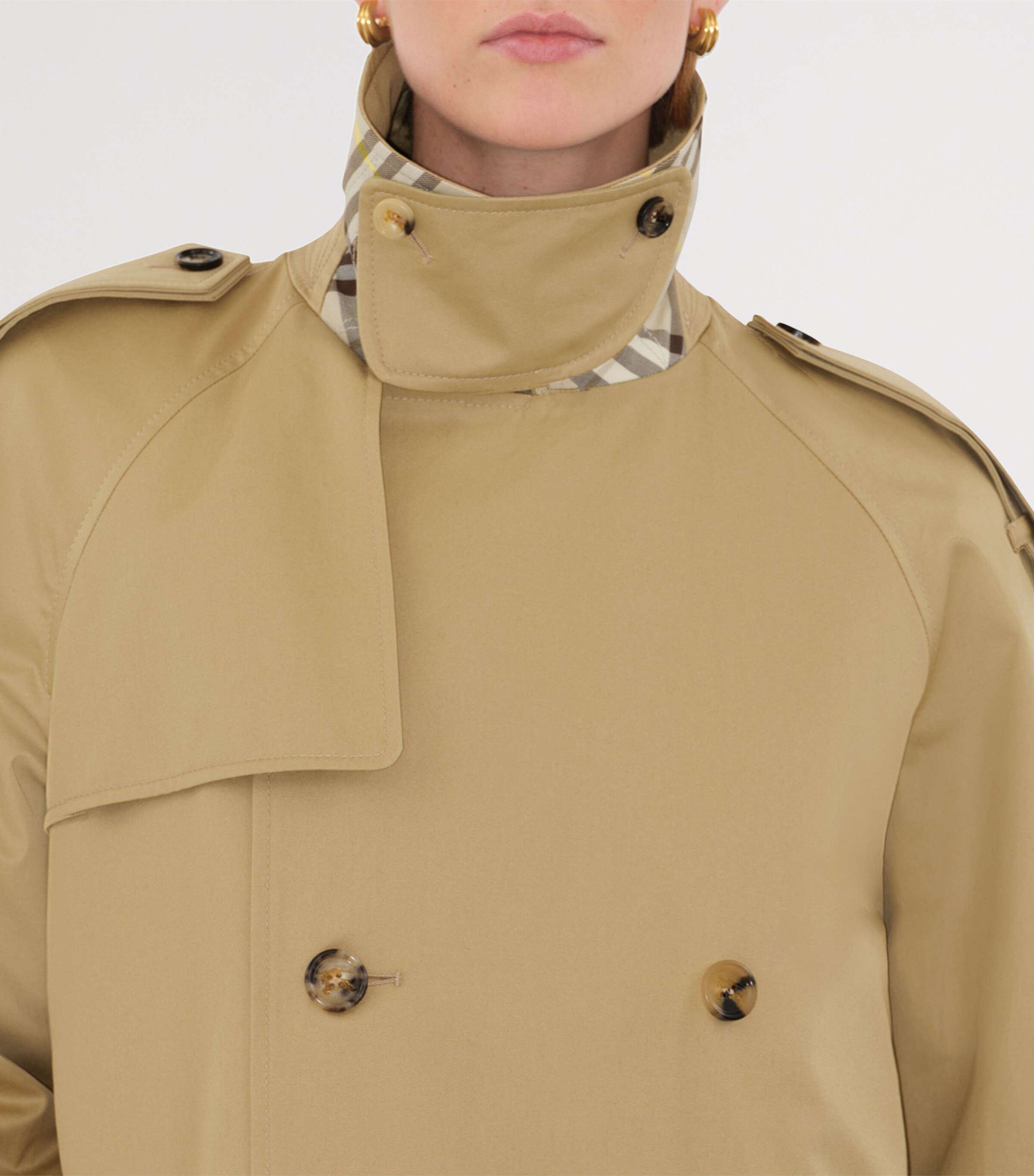 Burberry Womens Long Gabardine Castleford Trench Coat Beige Image 5