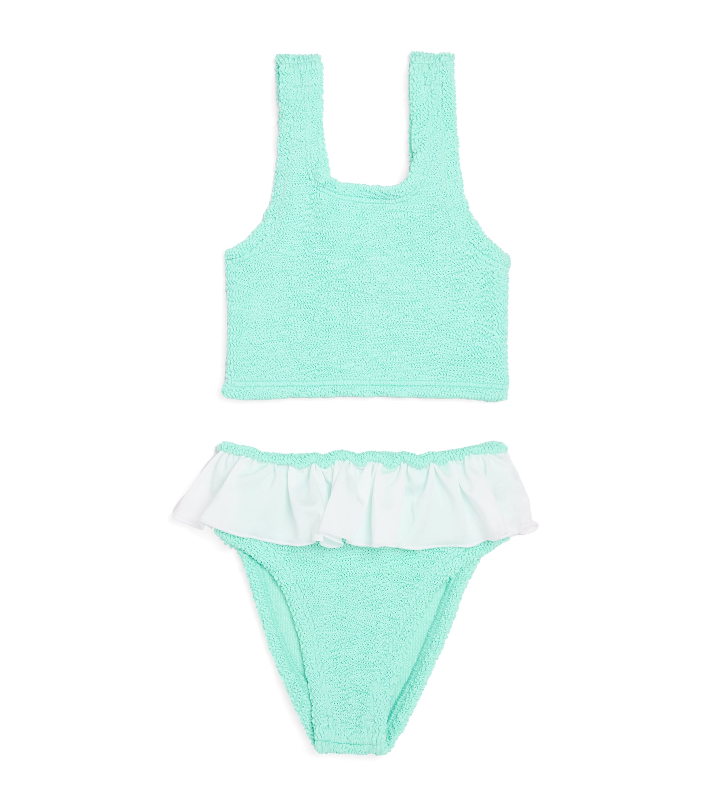 Hunza G Frill-detail Olive Bikini In Green