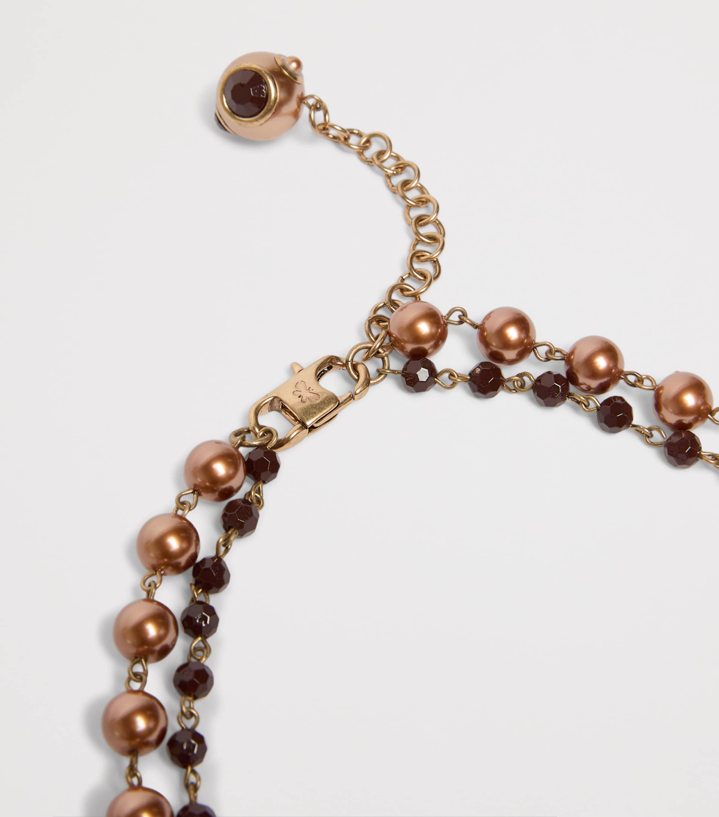 Weekend Max Mara Layered Bead Necklace Gold Image 3