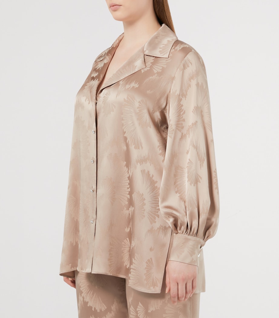 Satin Textured Faraone Shirt BEIGE Image 2