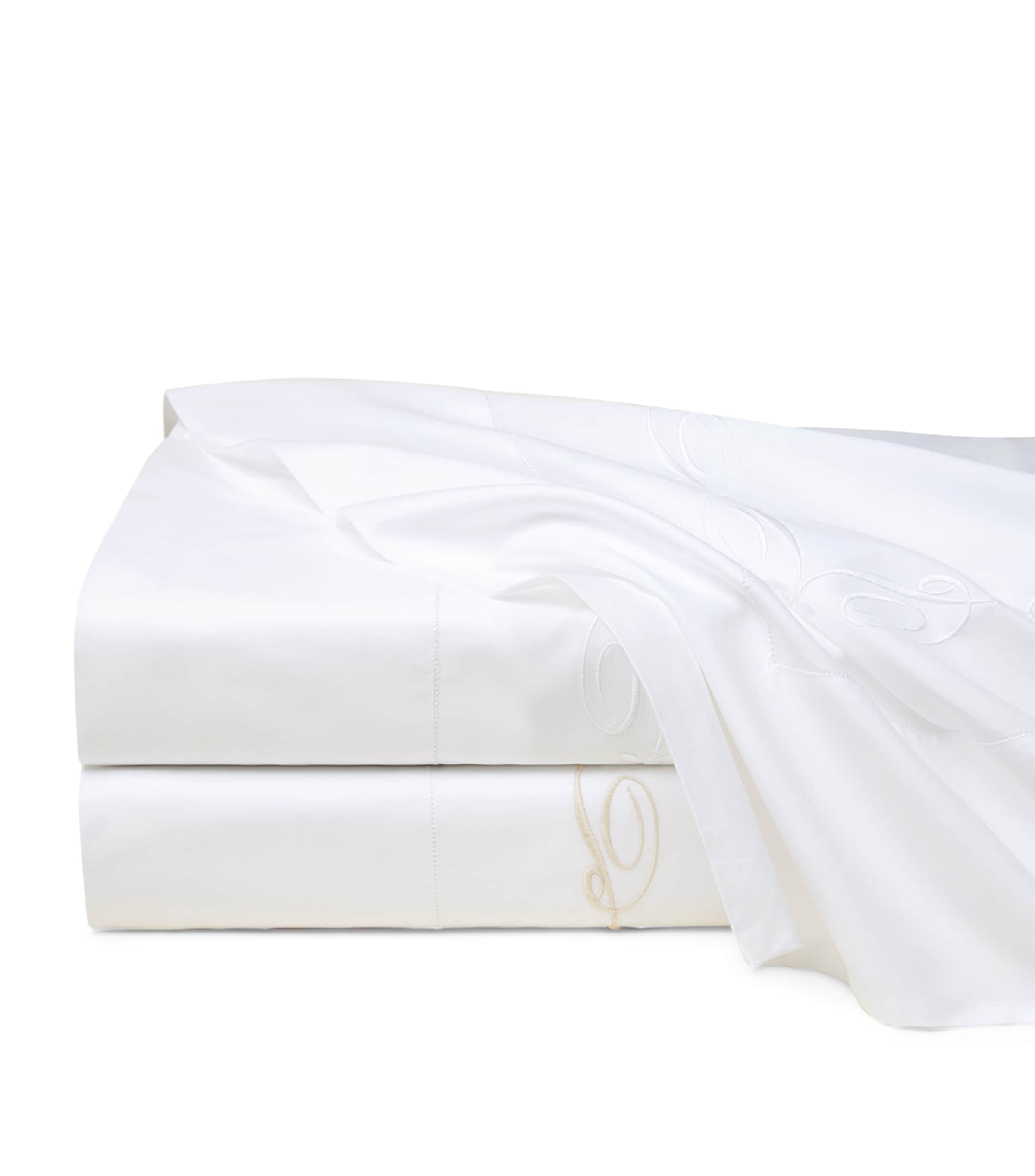 Pratesi Icona King Flat Sheet (275cm x 275cm) White/beige Image 2