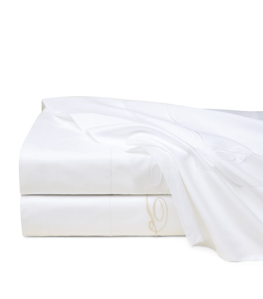 Icona King Flat Sheet (275cm x 275cm) WHITE/BEIGE Image 2