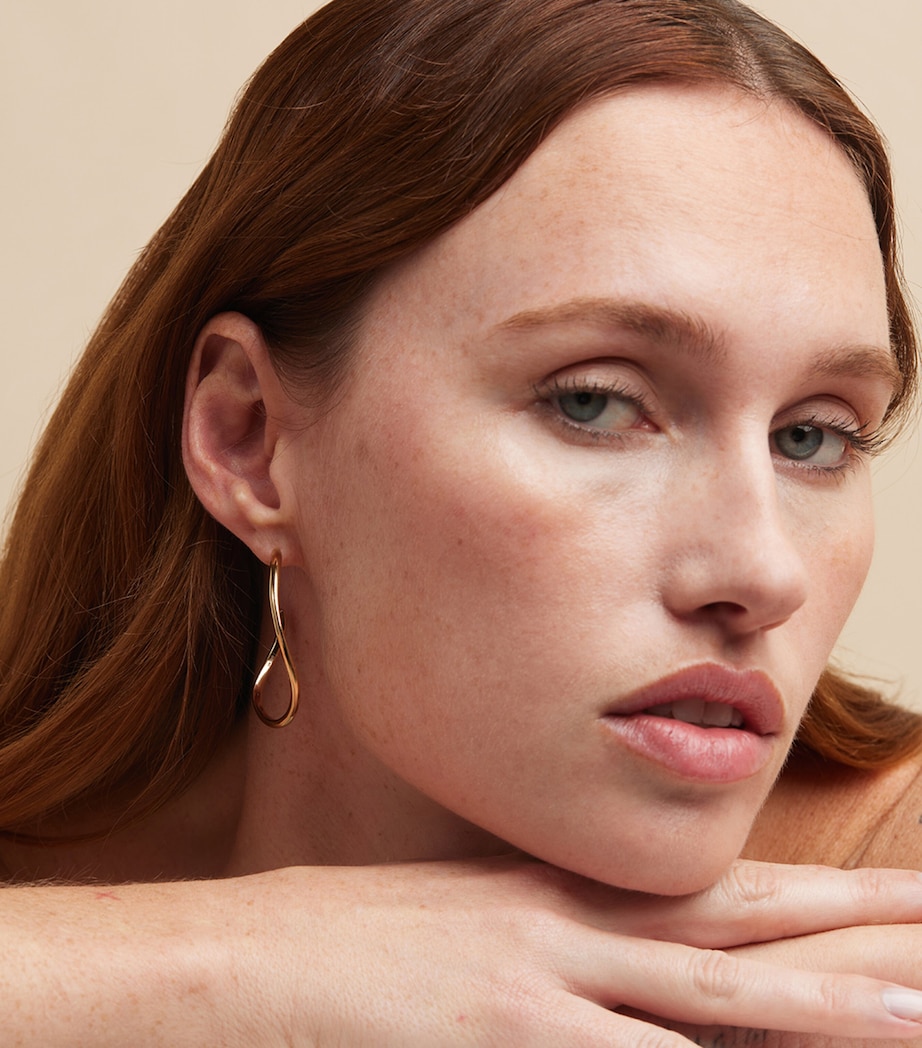 Gold-Plated Silver Infinite Hoop Earrings GOLD Image 2