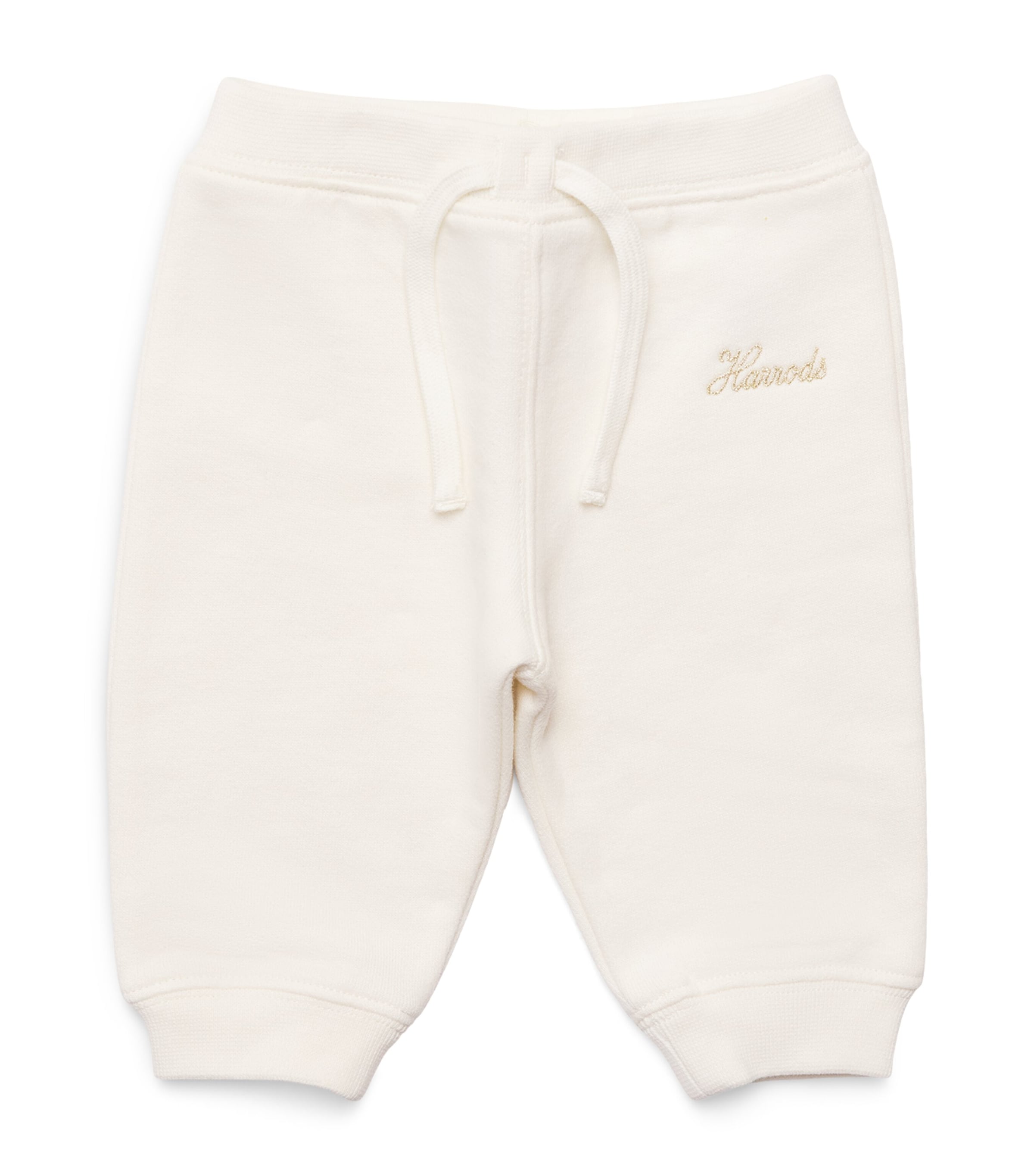 Harrods Cotton Sweatpants (0-18 Months) Ivory Image 1