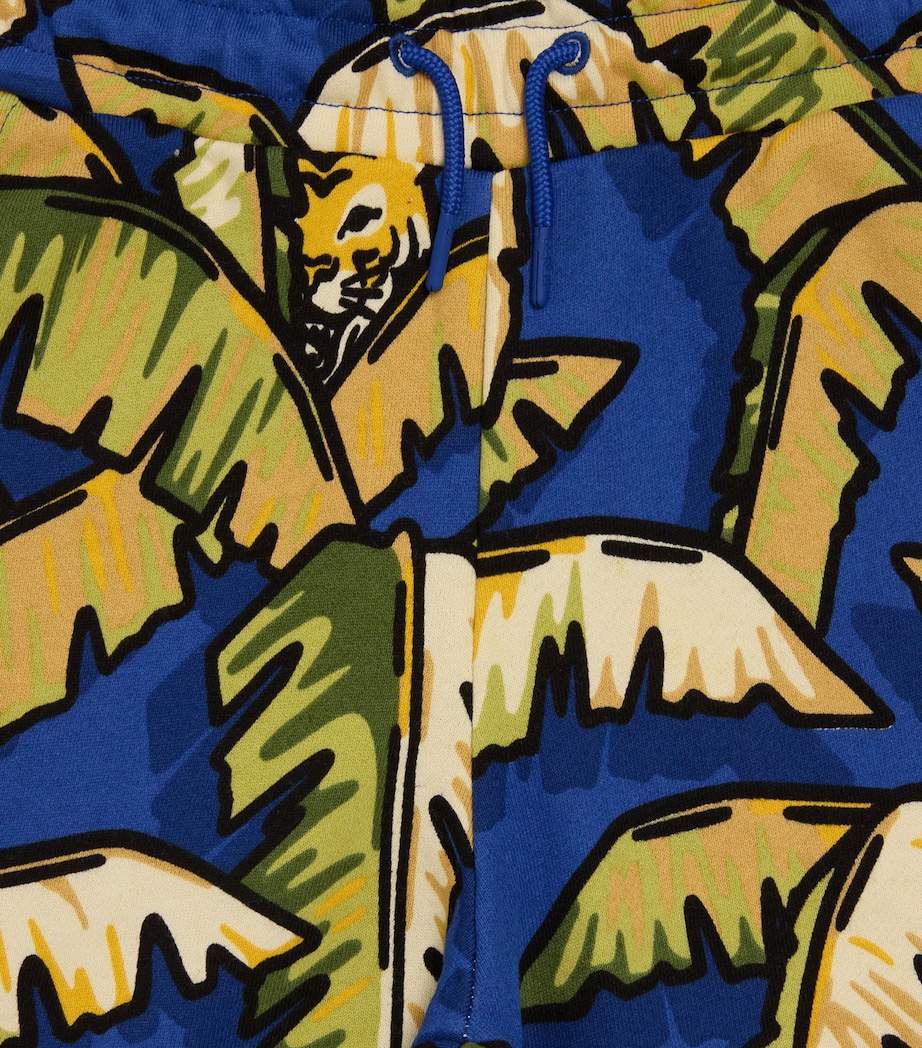 Kenzo Kids Coton Jersey Jungle Shorts (2-14 Years) Blue Image 3
