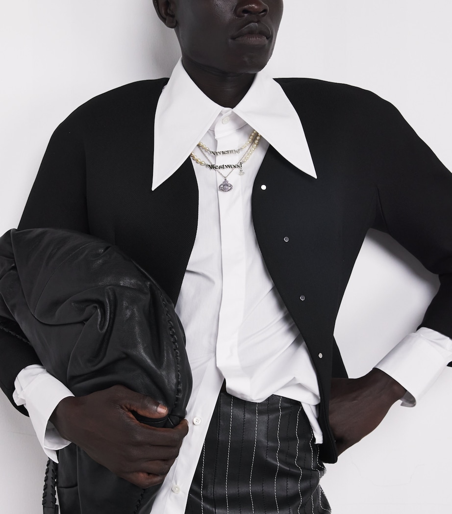 Pearl Emilio Logo Necklace P118 PLATINUM Image 4