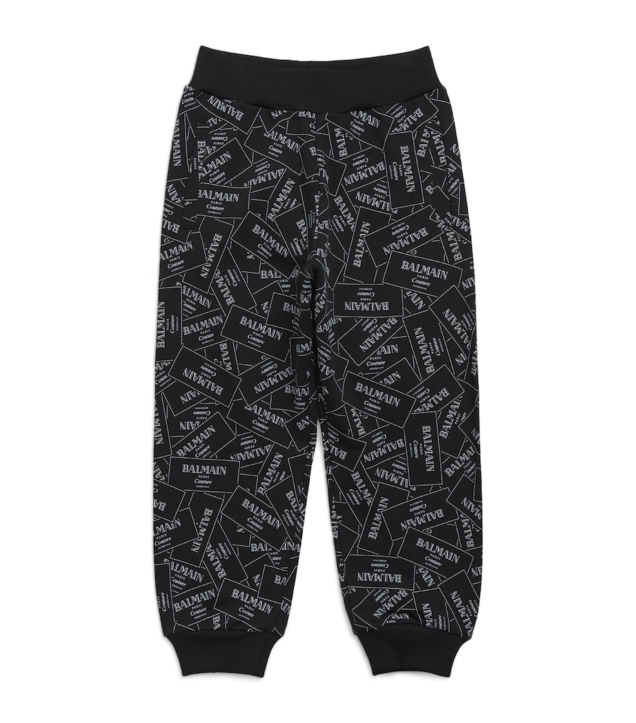 Cotton Label Print Sweatpants (4-14 Years) 930BCBLACK/WHITE Image 1