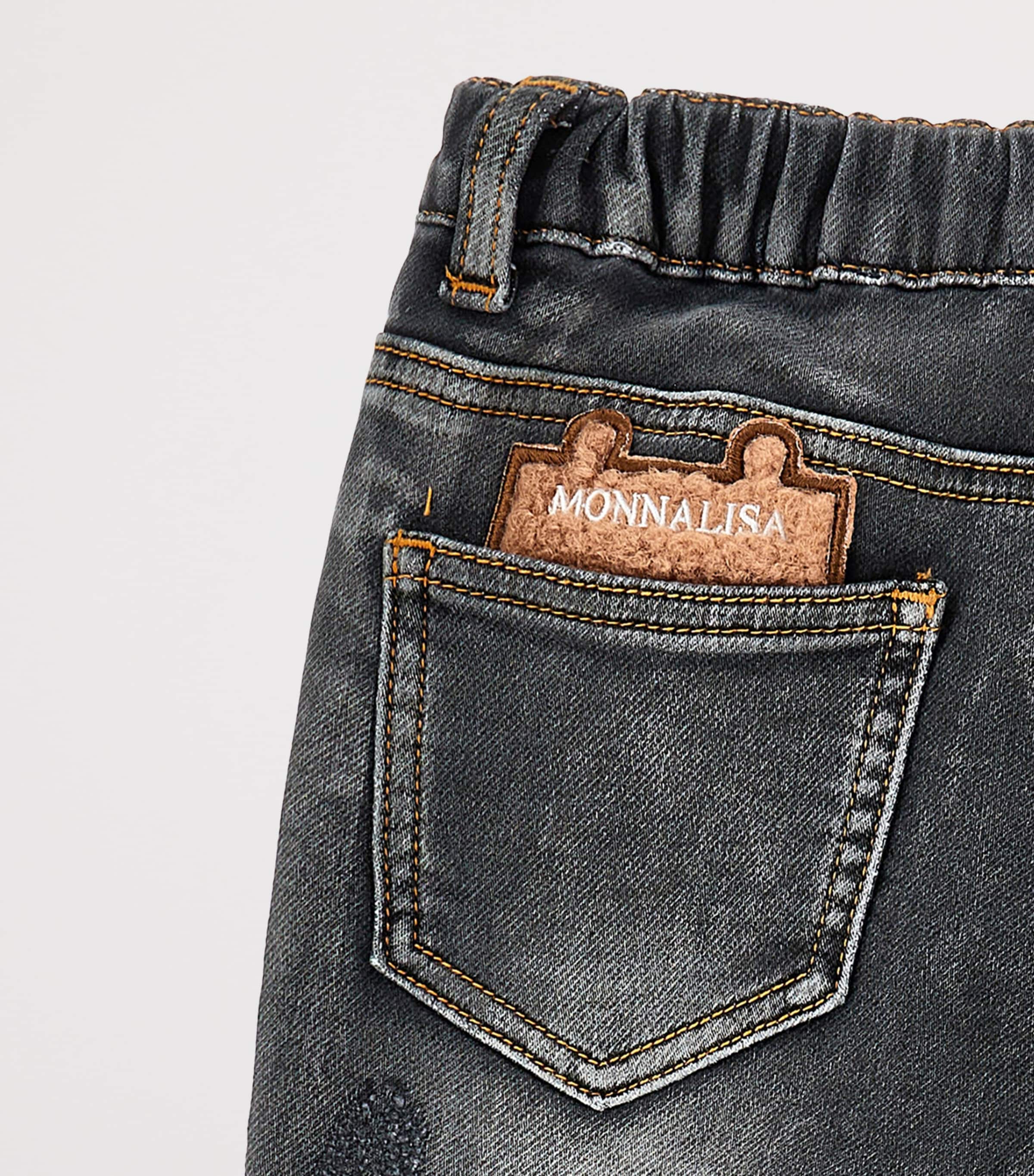 Teddy Bear Jeans (6-24 Months) GREY DENIM+TORTORA Image 4