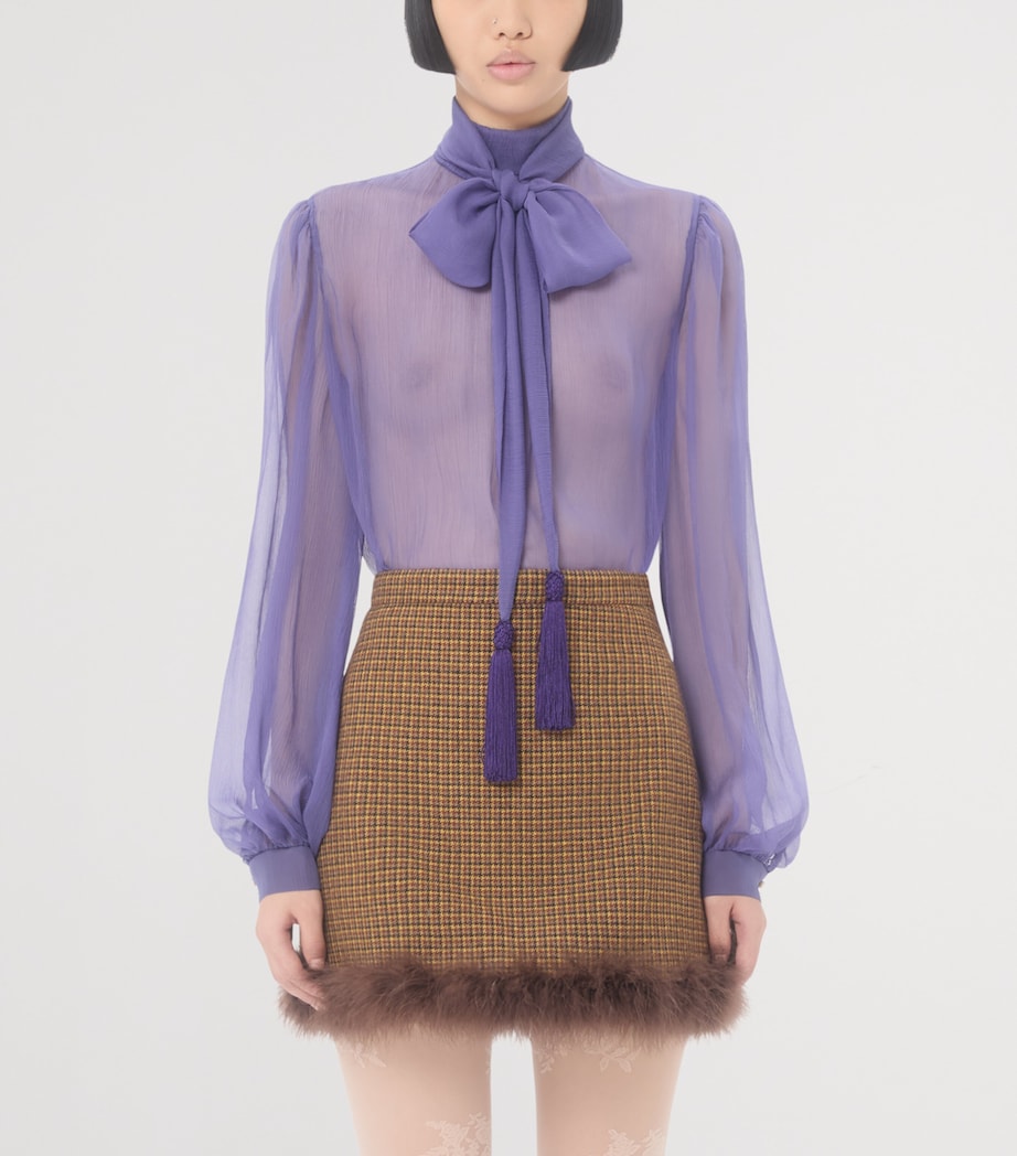 Silk Tie-Neck Shirt AE8 Image 2