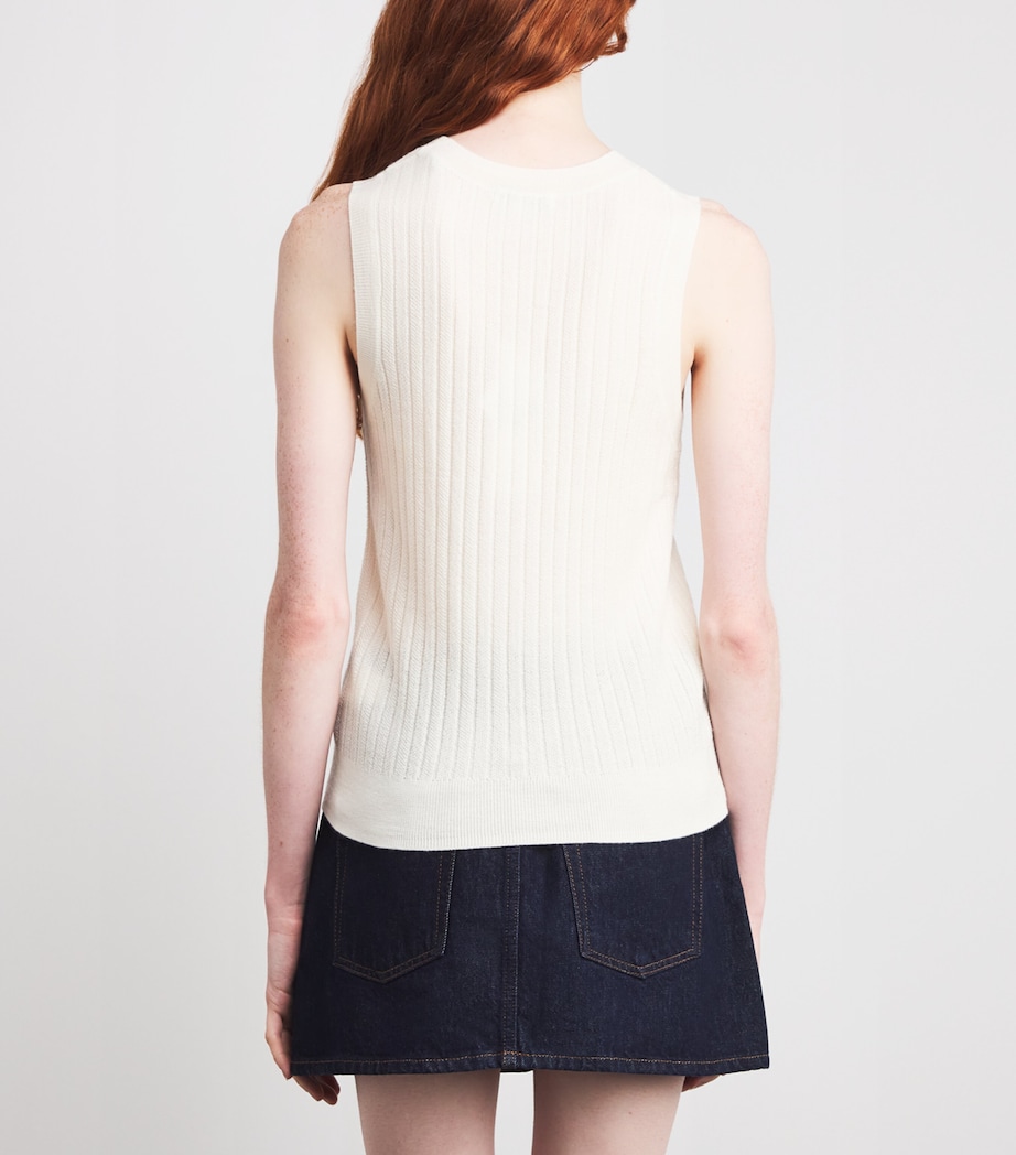 Wool Jerrel Sweater Vest W0006 IVORY Image 4