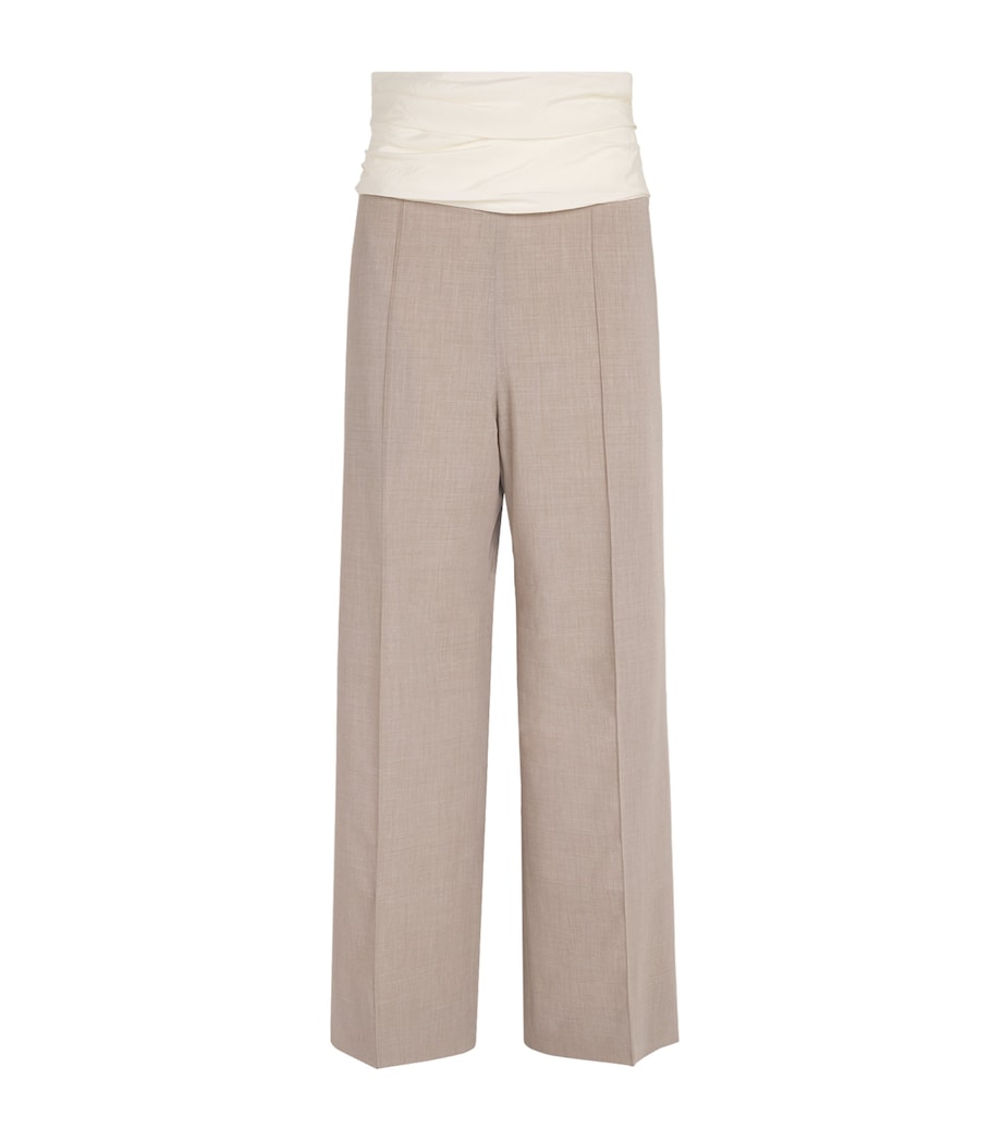 Voranida Womens Ruched-Detail Perrin Trousers Khaki Image 1