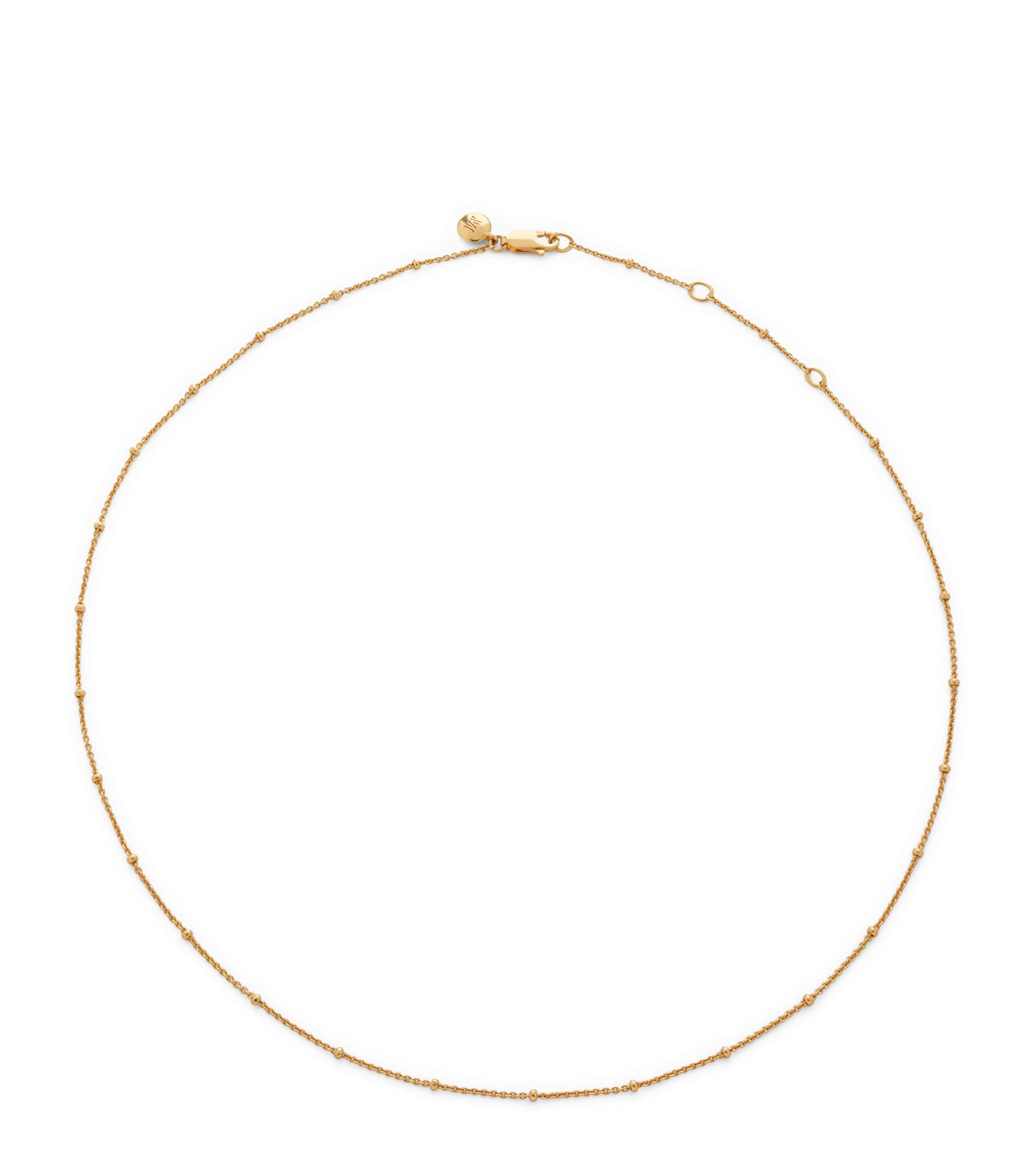 Monica Vinader Gold Vermeil Beaded Chain Necklace In Brown