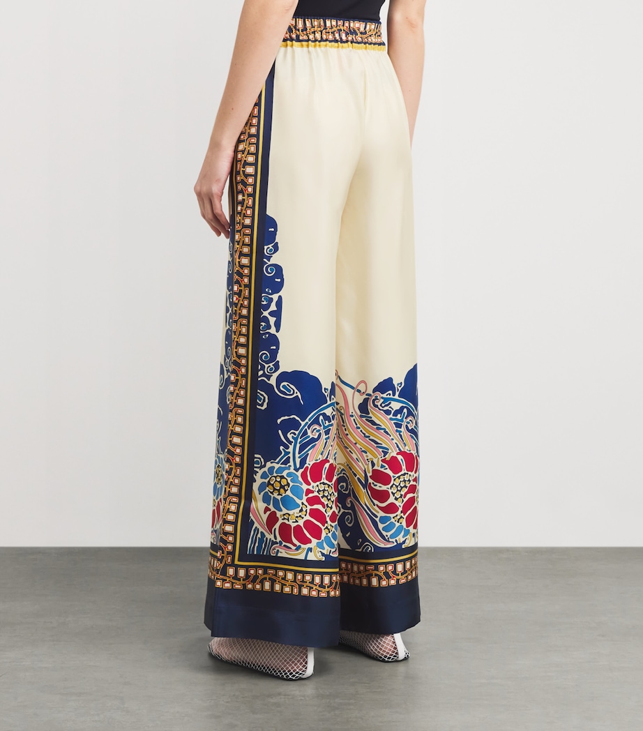 Silk Wide-Leg Palazzo Trousers BU03LEMURIA PLACEE Image 4