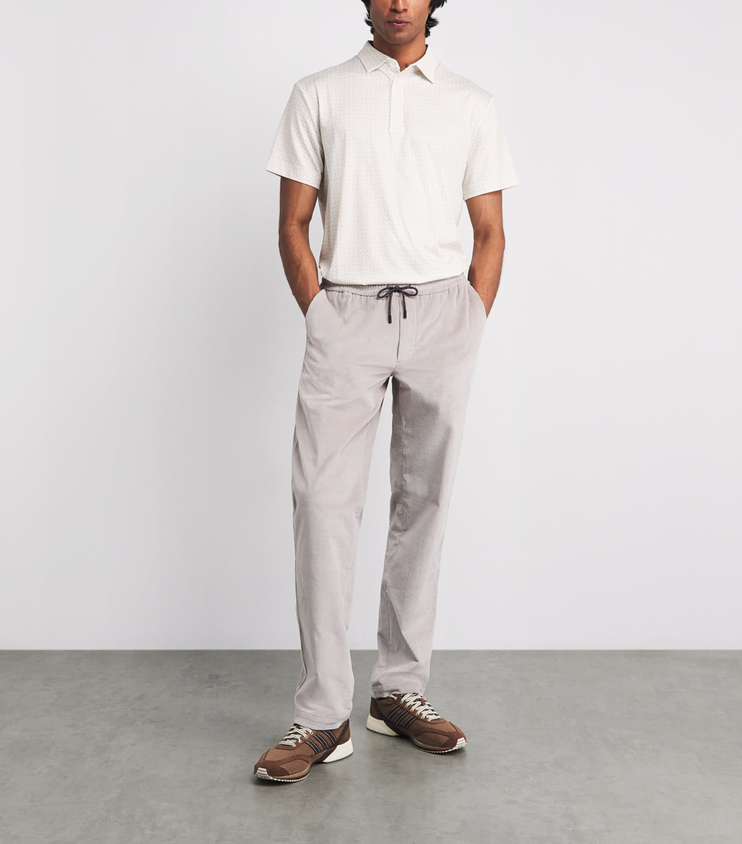 J Lindeberg Mens Bala Polo Shirt White Moonbeam Image 2