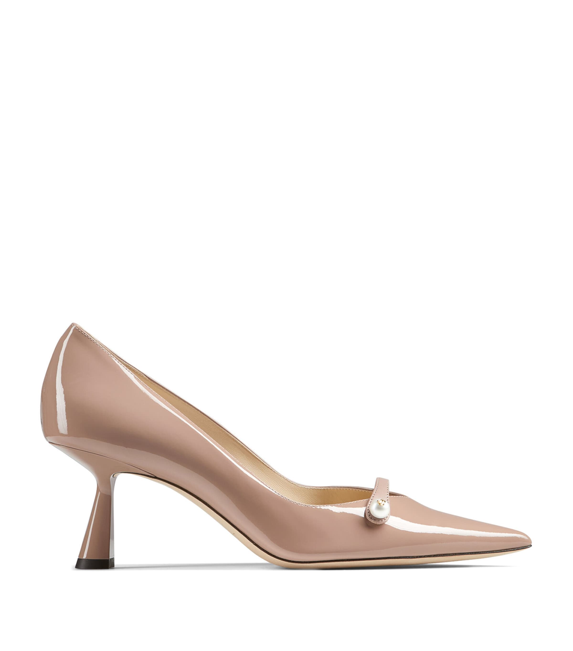 Jimmy Choo Womens Ballet Pink Rosalia 65 Pearl-embellished Patent-leather Courts Eur 34.5 / 1.5 Uk In Pink