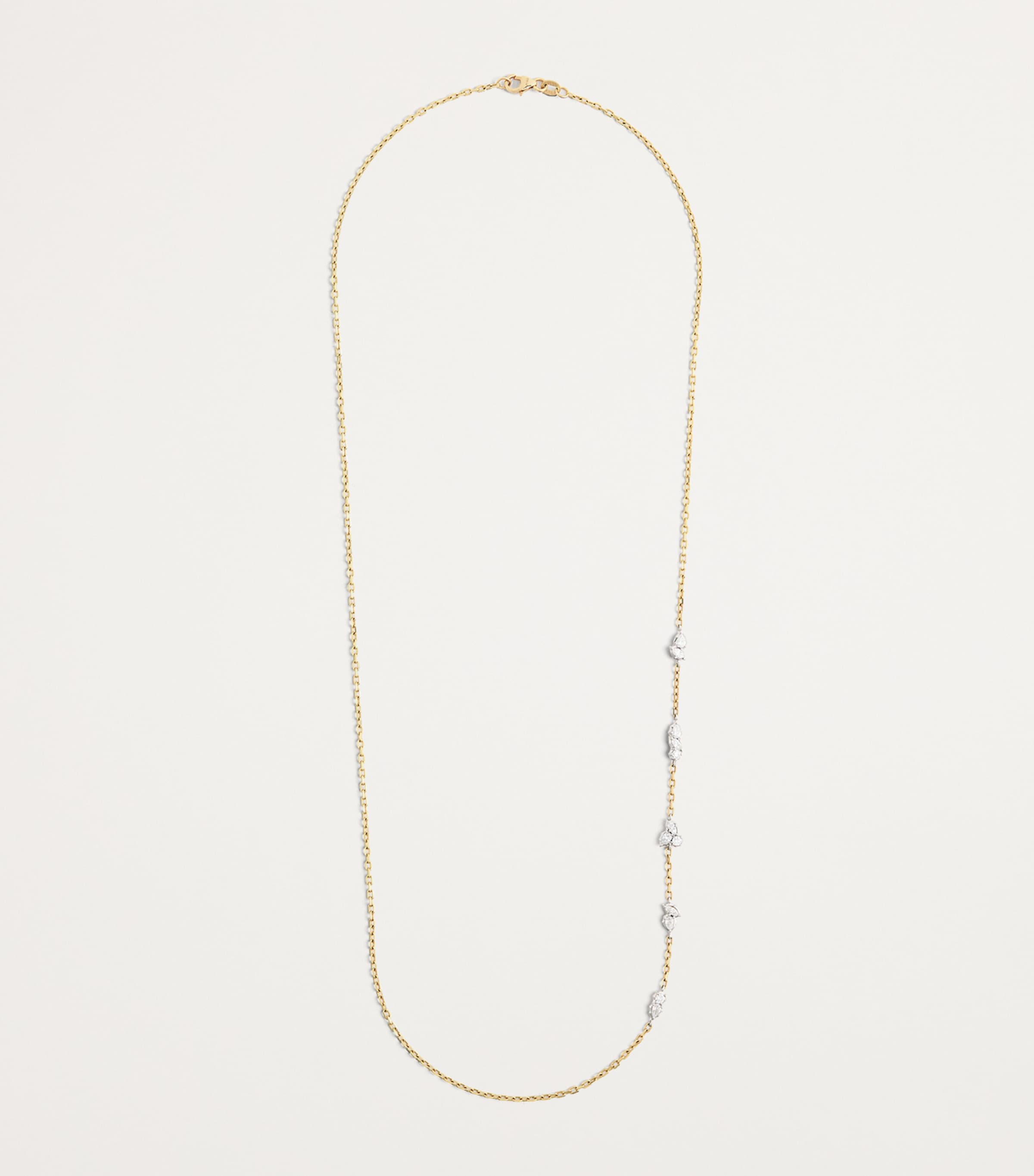 Jade Trau Yellow Gold, Platinum and Diamond Posey Single Station Necklace Yellow Gold Image 3