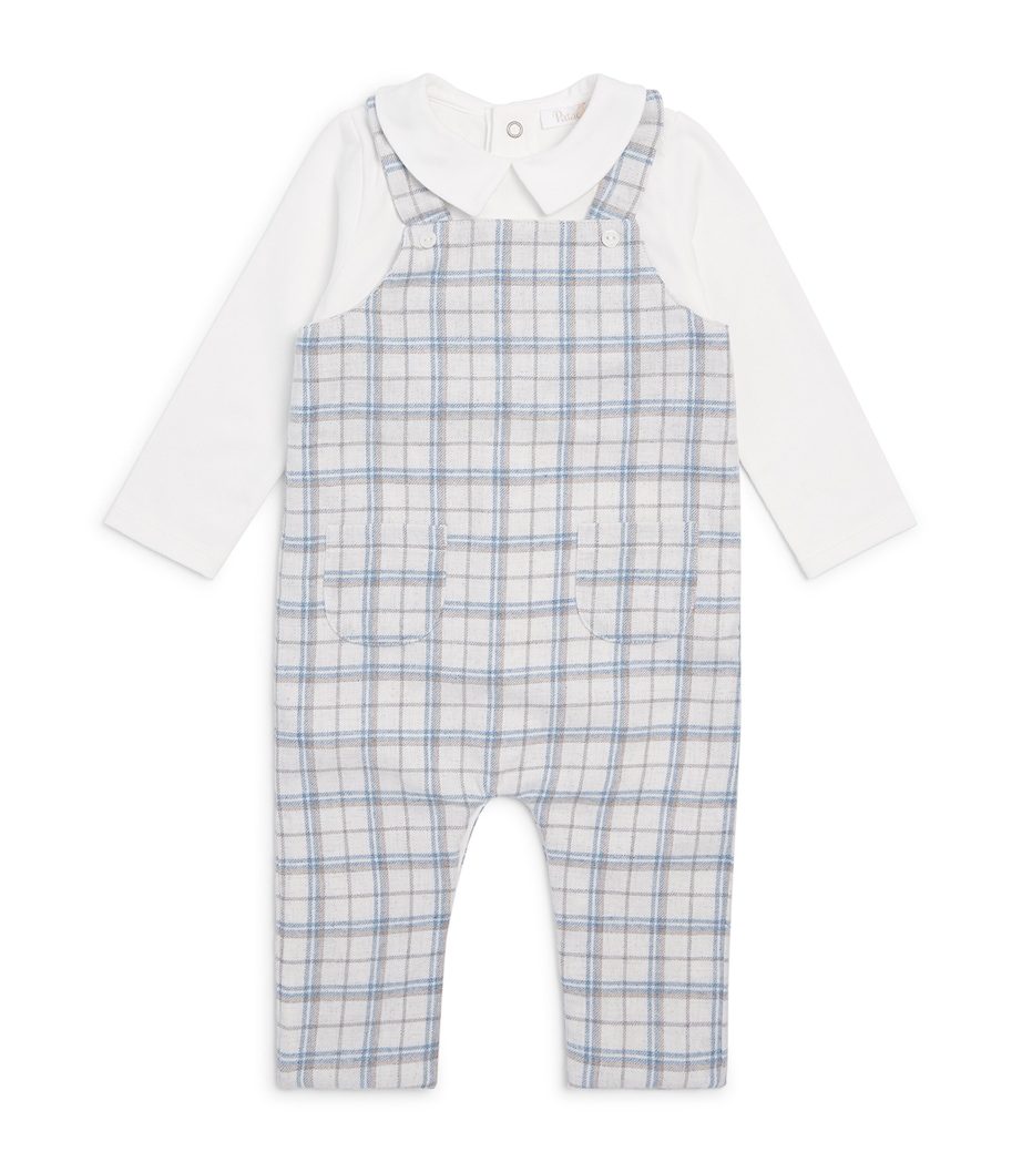 Patachou Check Playsuit (6-24 Months) Beig Chck Image 1