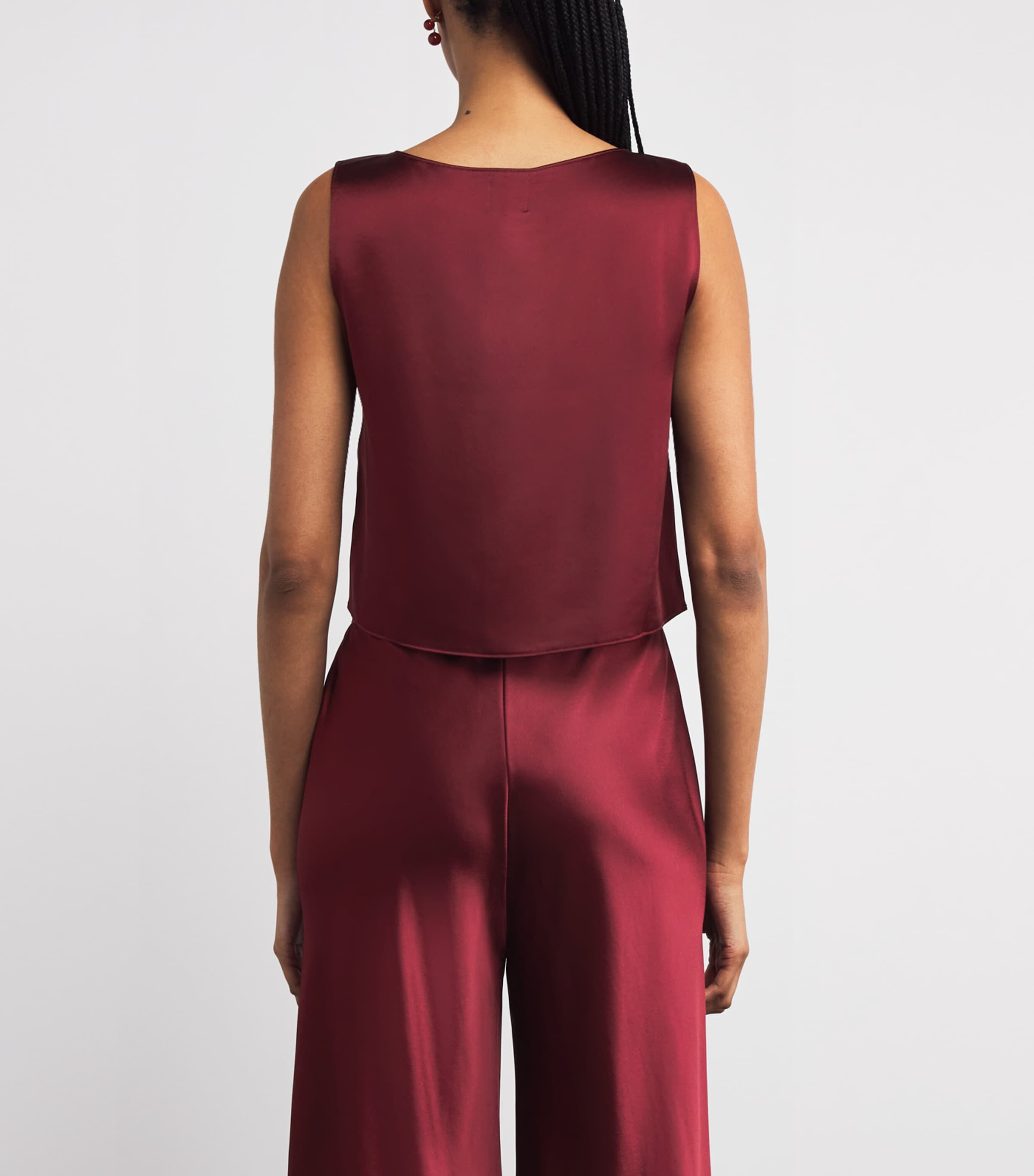 Satin Barb Tank Top BORDEAUX Image 4