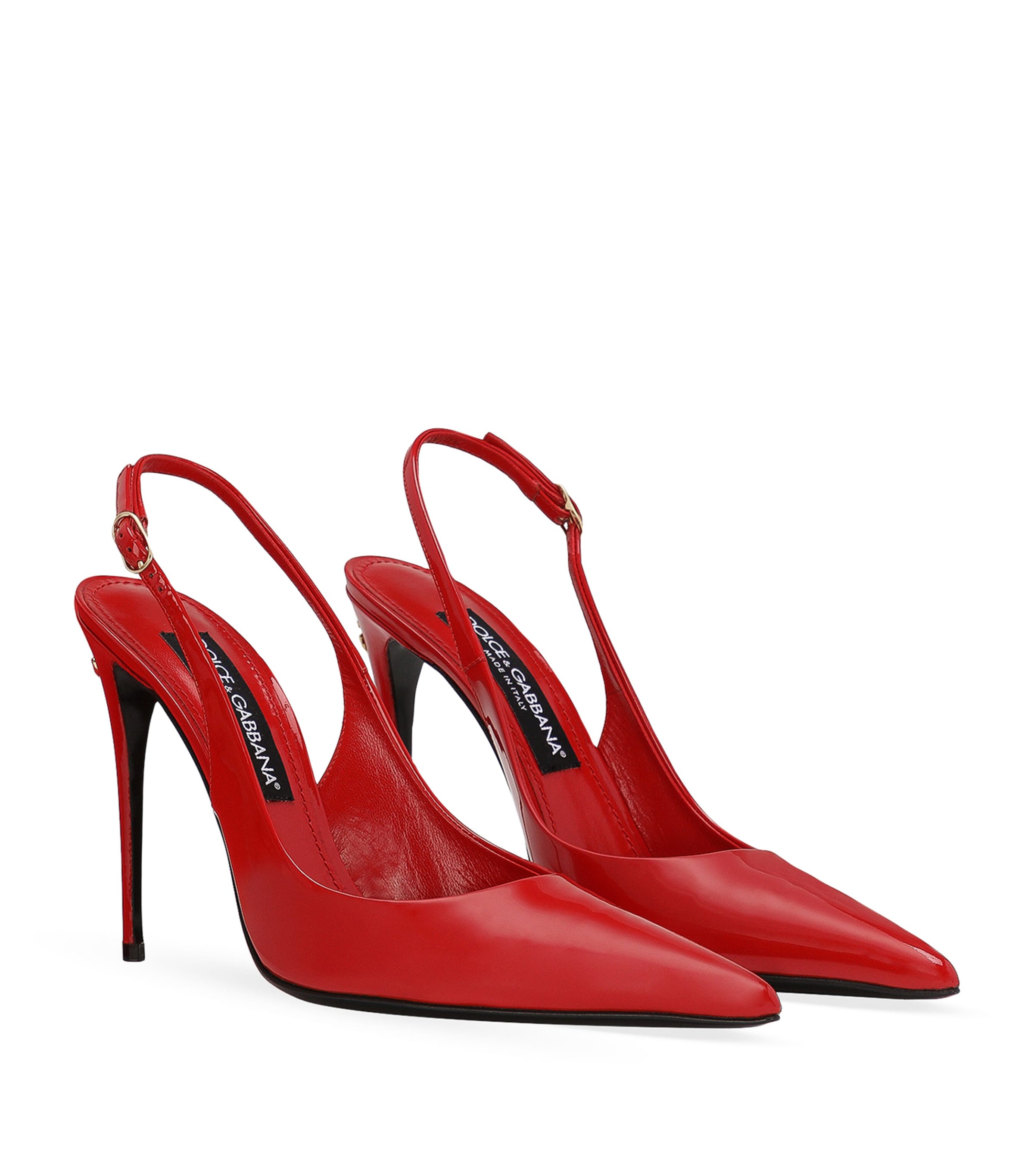 Dolce & Gabbana★素敵！Patent Leather Slingback Sandals Patent leather slingbacks in Black for Women | Dolce&Gabbana®