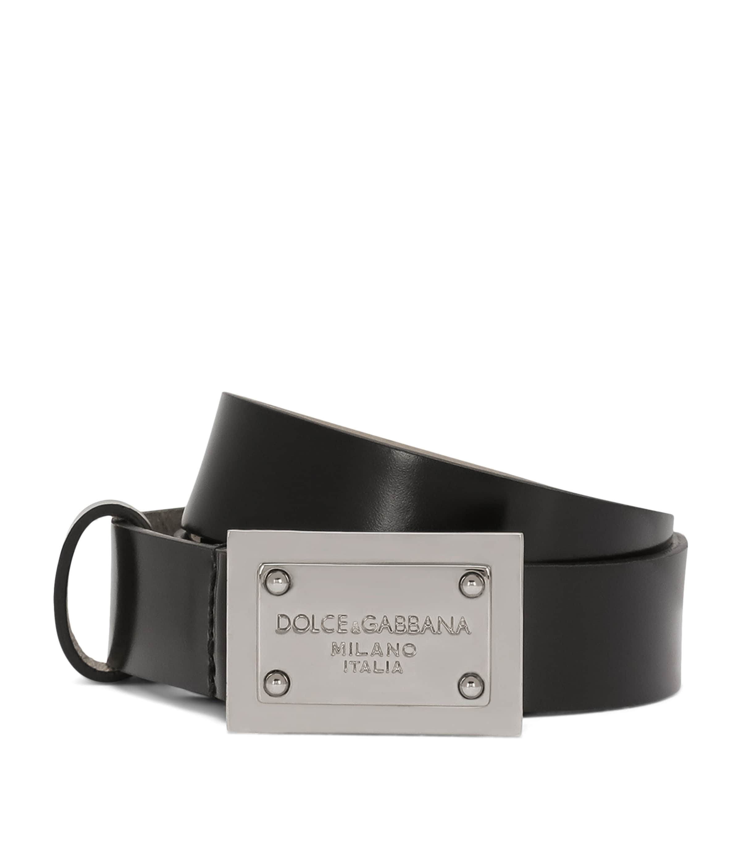 Dolce&Gabbana Kids Calfskin Belt Black Image 1
