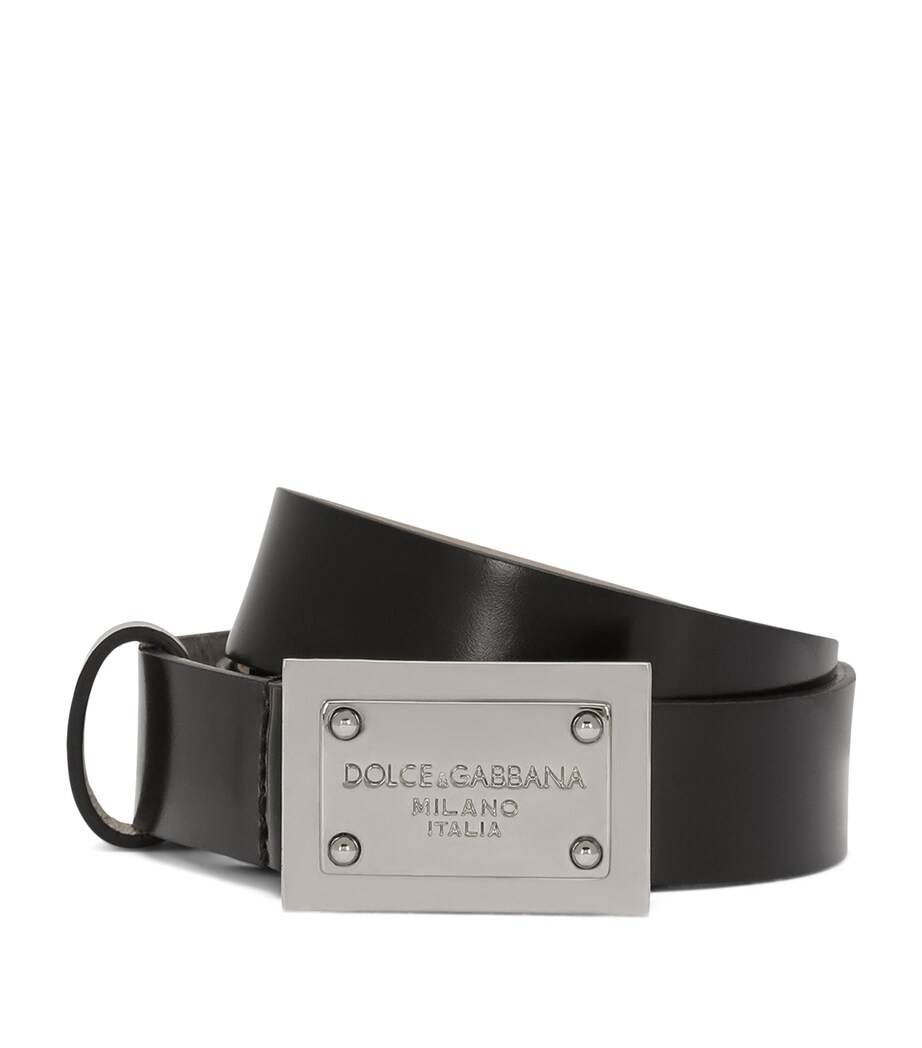 Dolce&Gabbana Kids Calfskin Belt Black Image 1