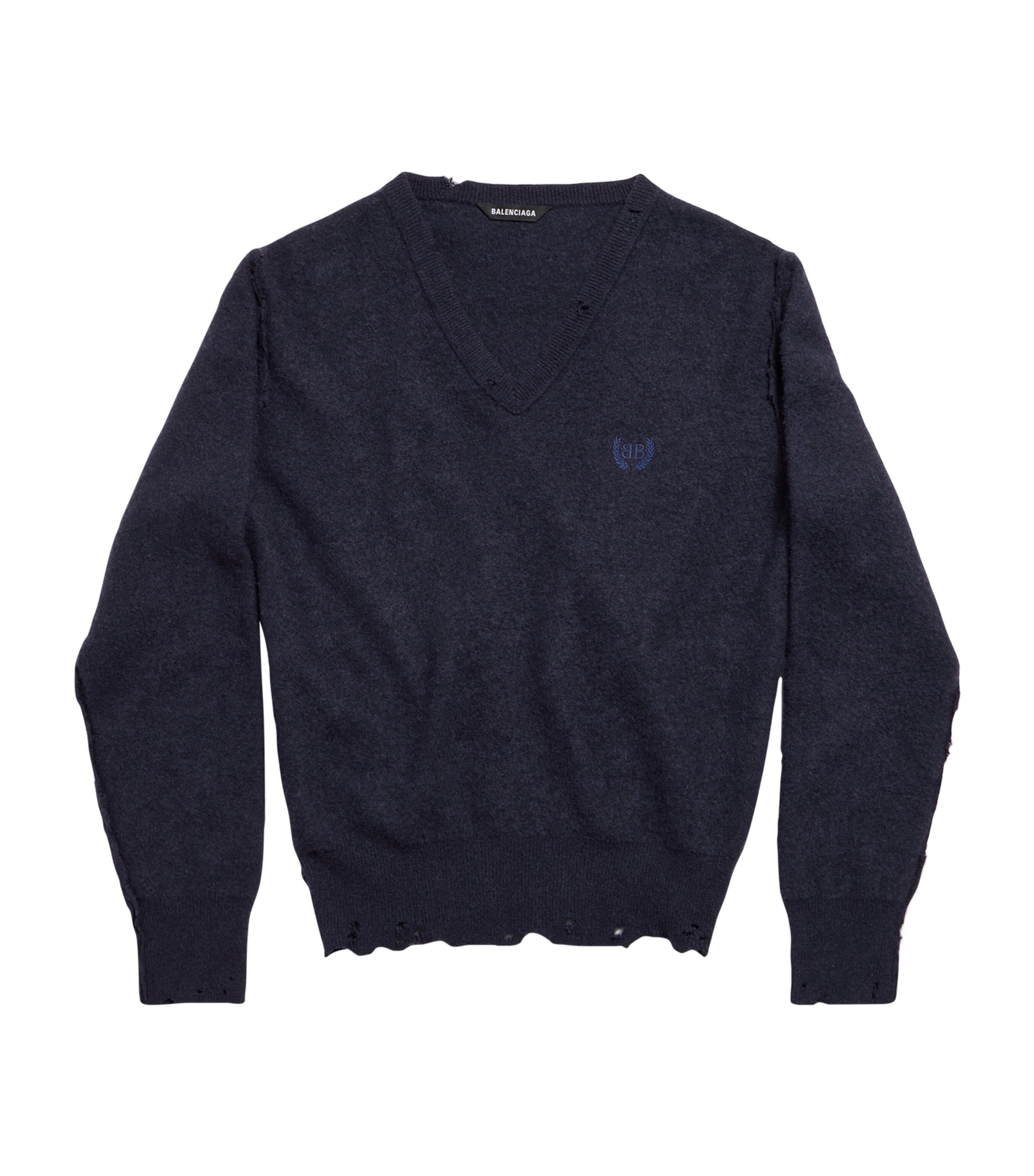 Balenciaga Cashmere-wool Inside Out Sweater In Navy