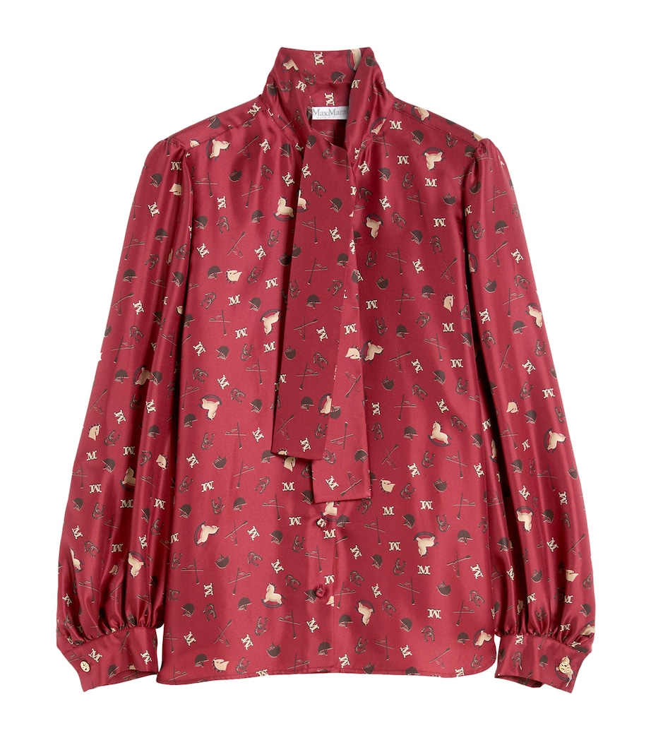 Silk Printed Blouse RED Image 1