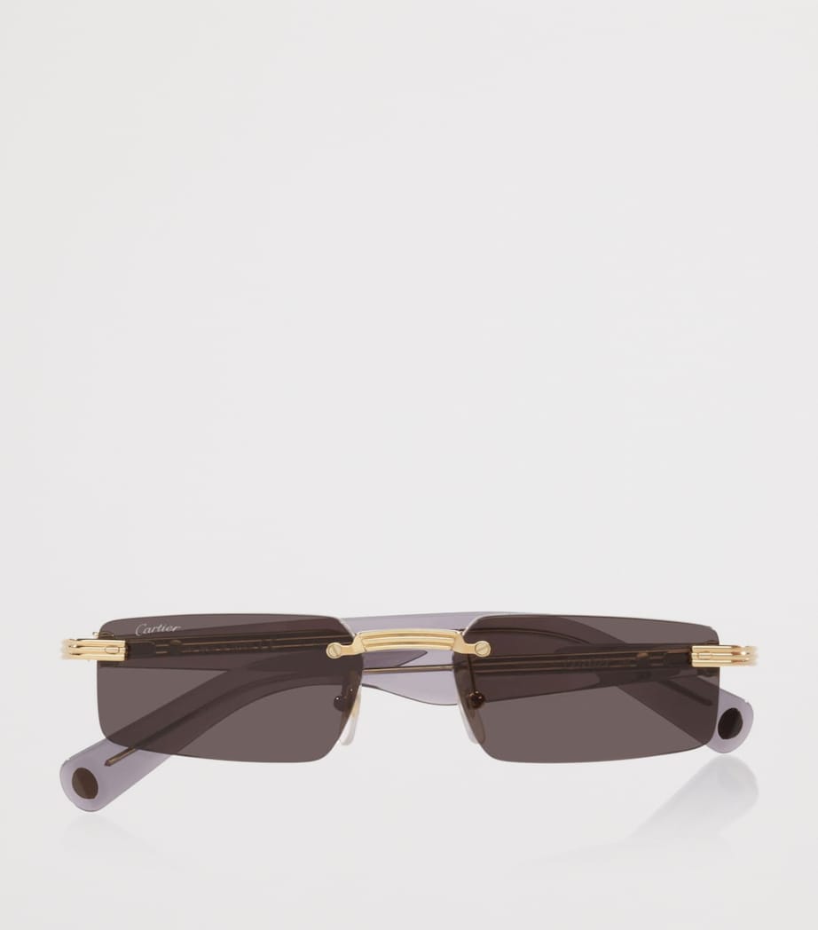 Cartier Narrow Rectangle Sunglasses Gold Image 5