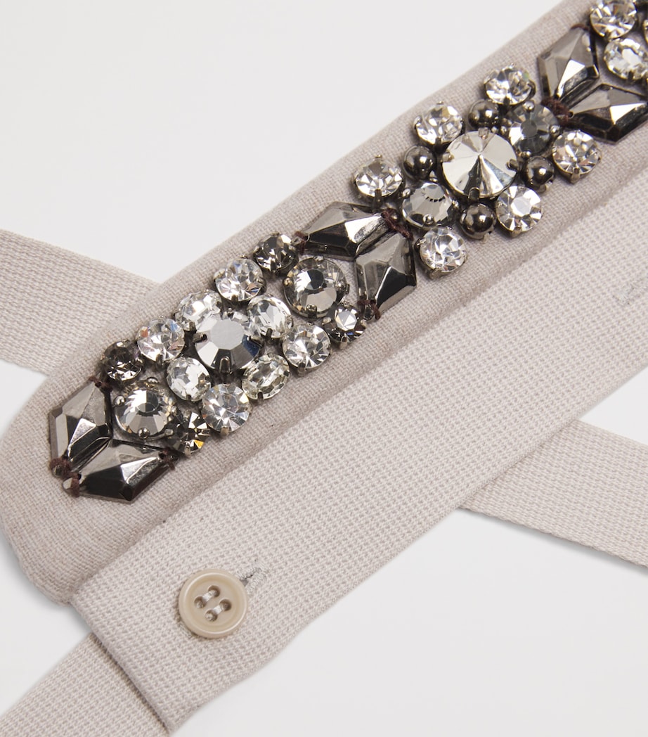 Wool Embellished Hood Cuff LIGHT GREY Image 2