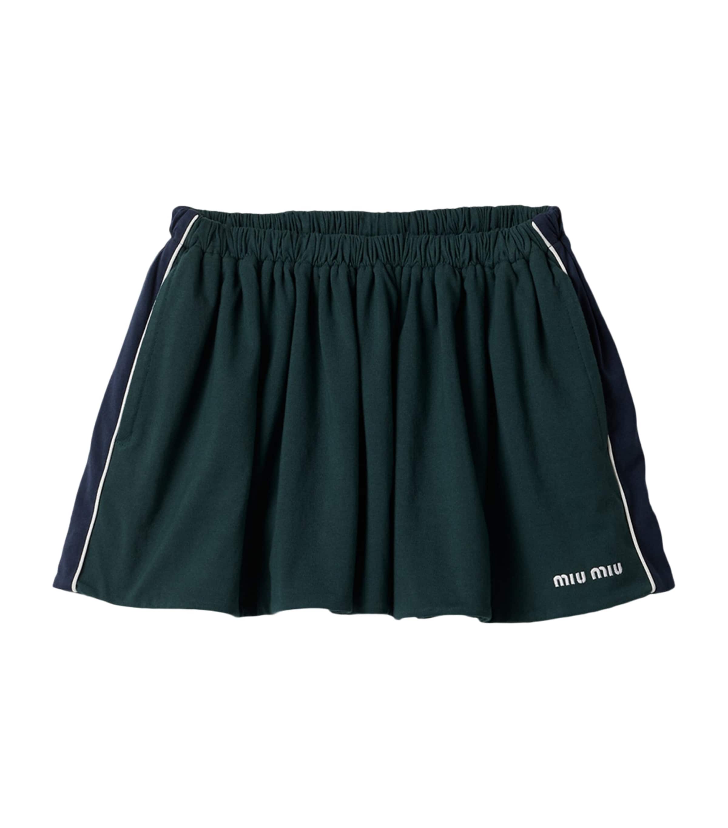 Miu Miu Womens Cotton Jersey Mini Skirt Image 1