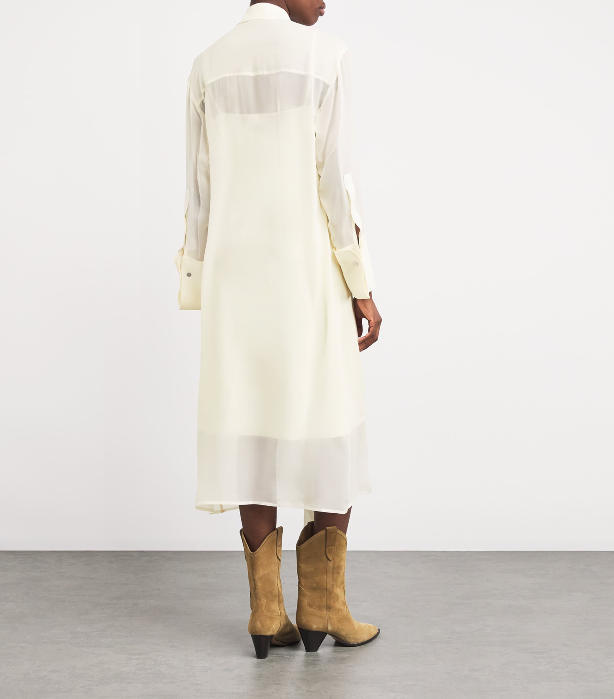 Silk Ruffle Midi Dress SILK SOLITARY STAR Image 3