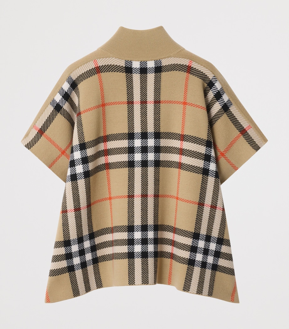 Wool-Blend Reversible Cape SAND IP CHECK Image 2