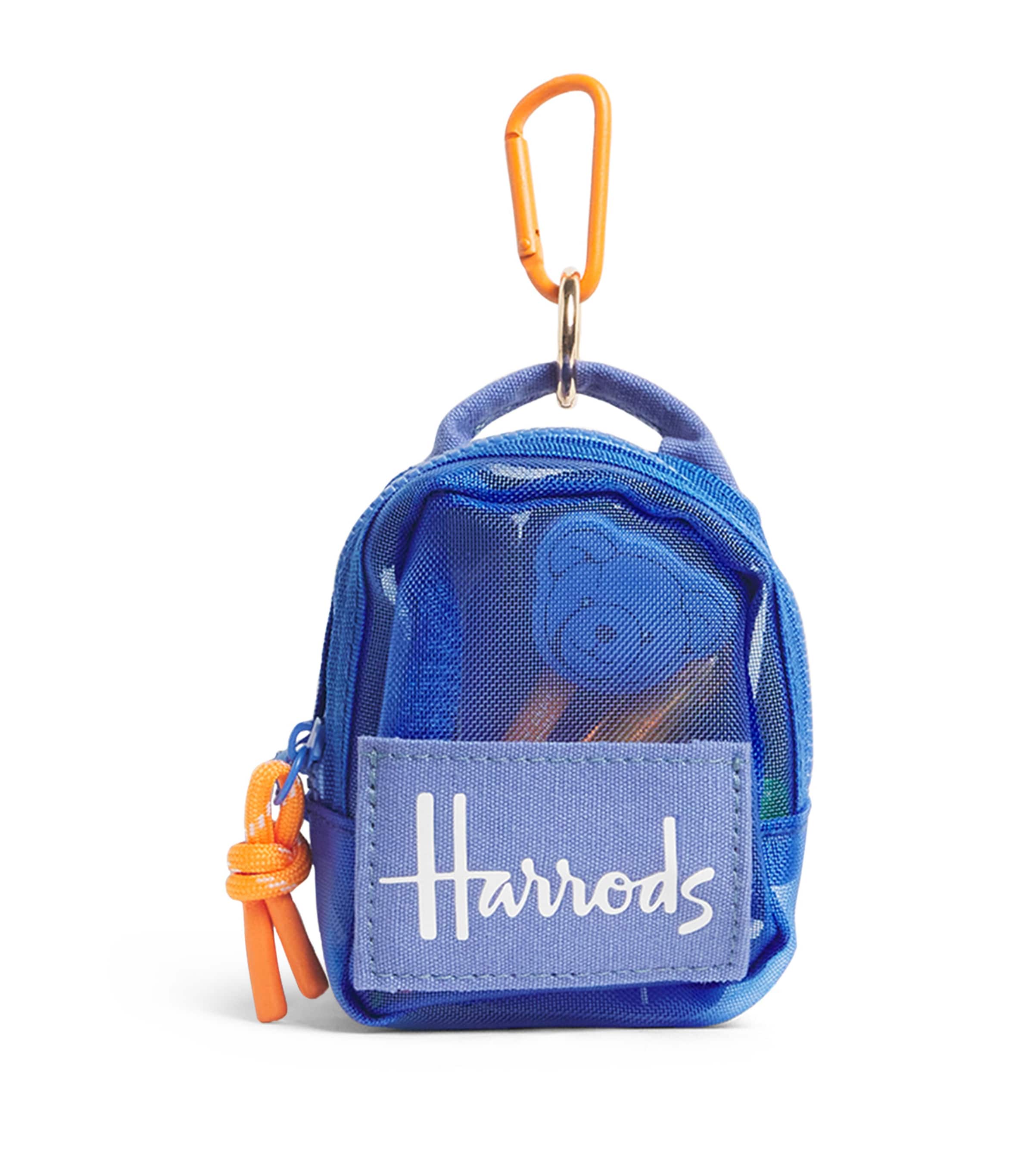 Harrods Logo Backpack Keyring In Blue