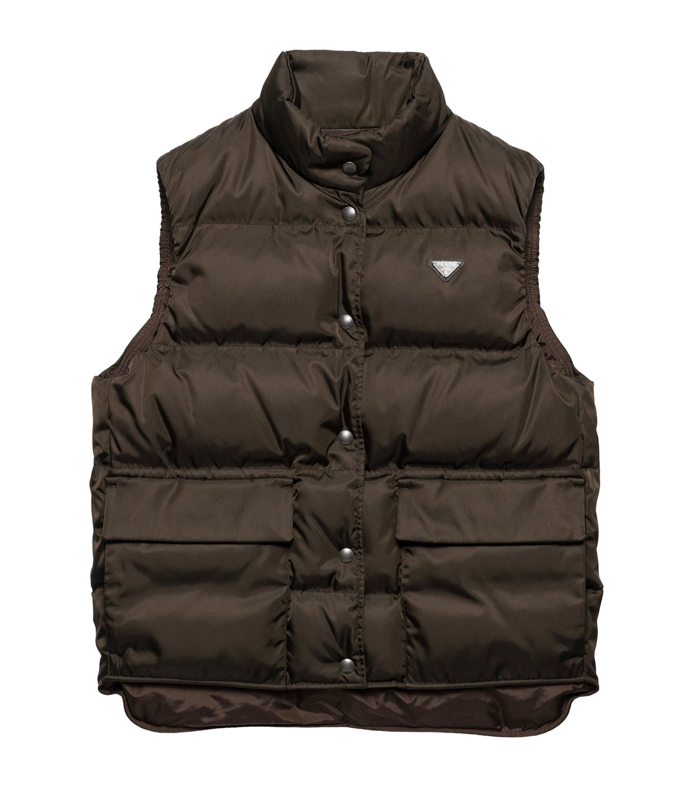 Prada Womens Down-Filled Gilet Brown Image 1