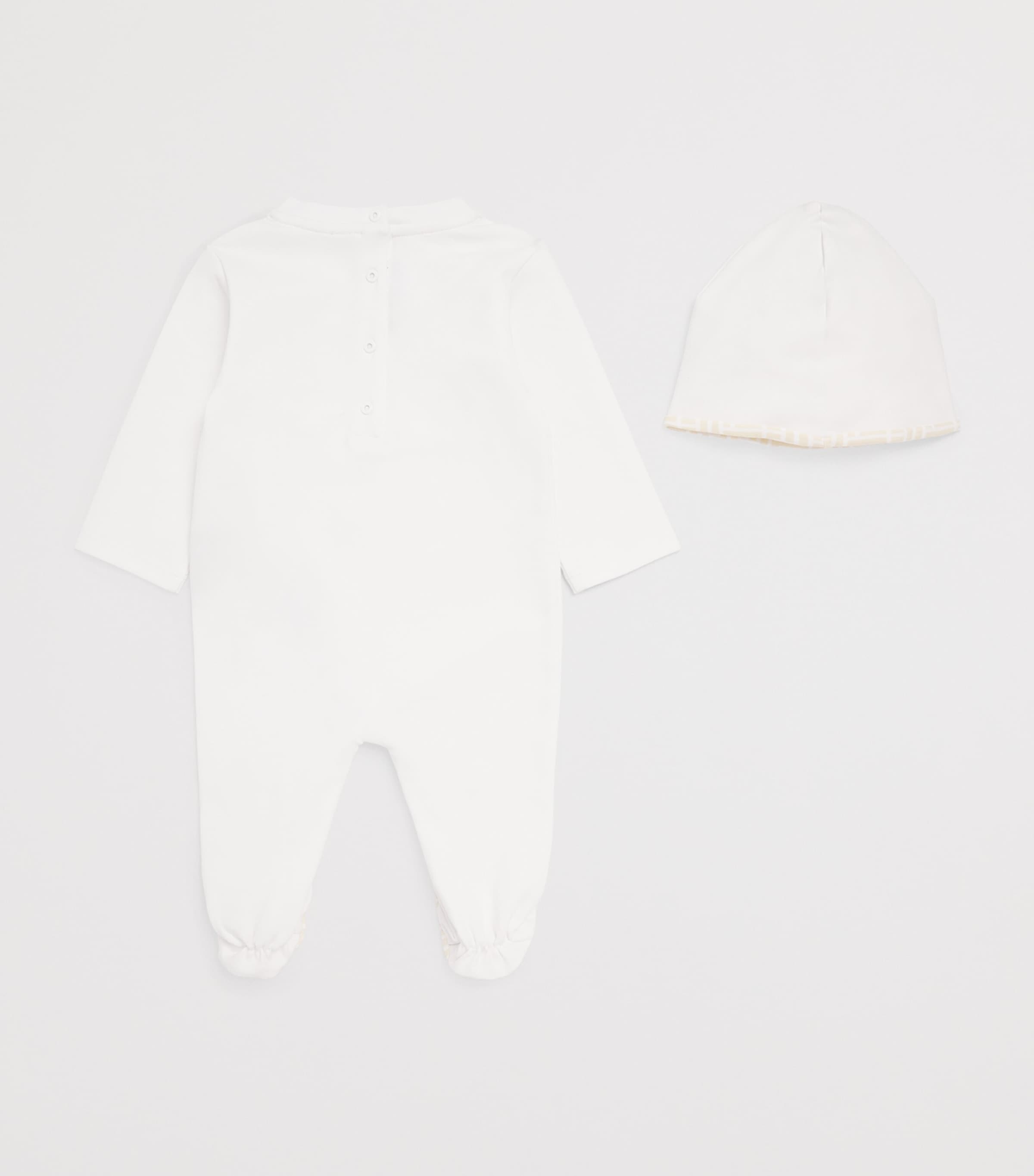 Cotton Logo All-In-One and Hat Set (3-12 Months) 100BG WHITE/BEIGE Image 2