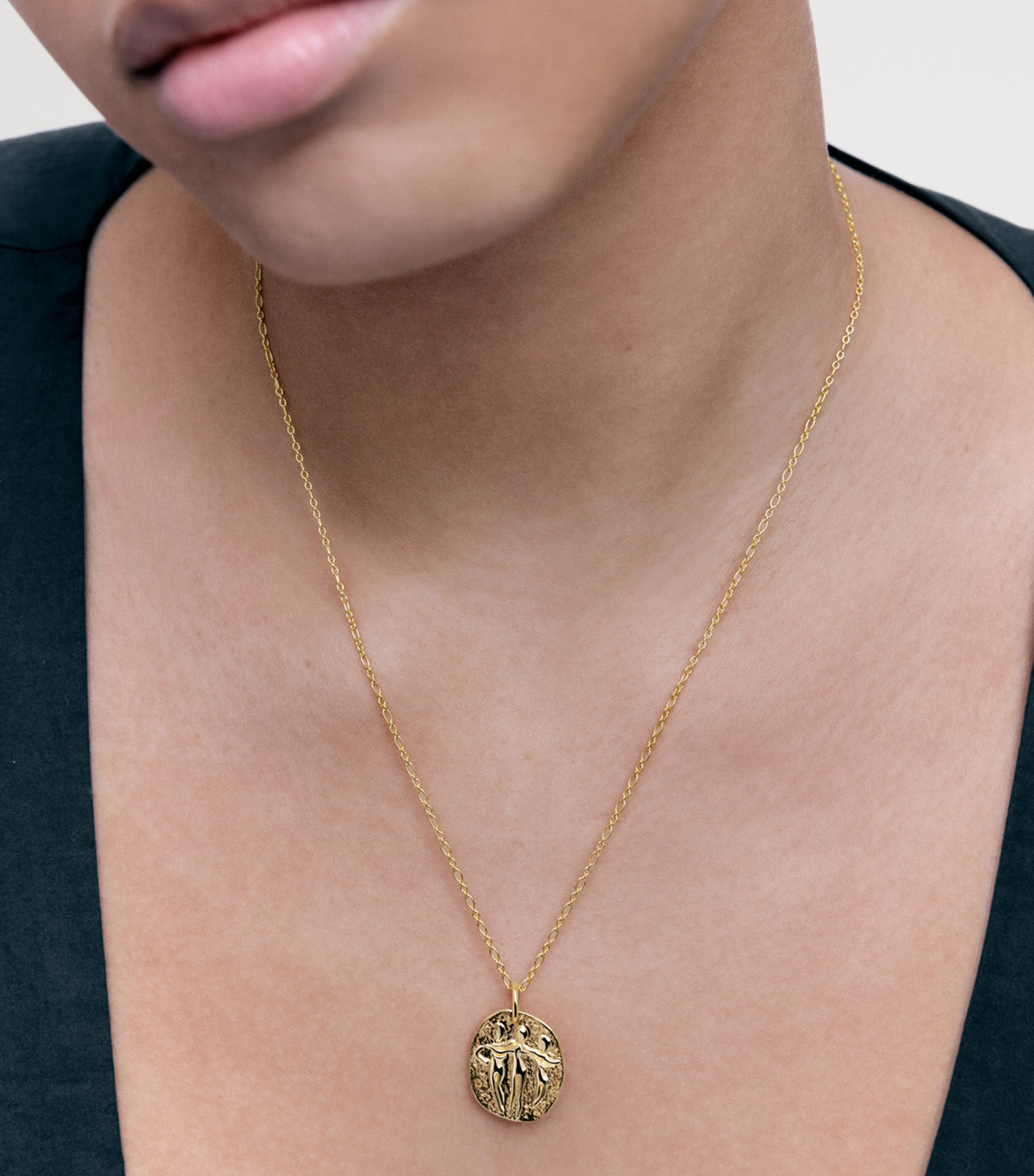 Monica Vinader Gold Vermeil Talisman Sisterhood Pendant Gold Vermeil Image 2