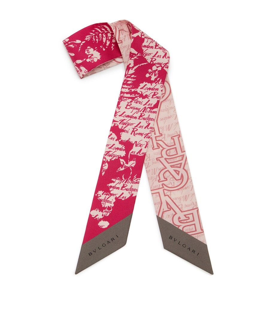 Bvlgari Silk Logo Bouquet Shelley Scarf Pink Light Image 1