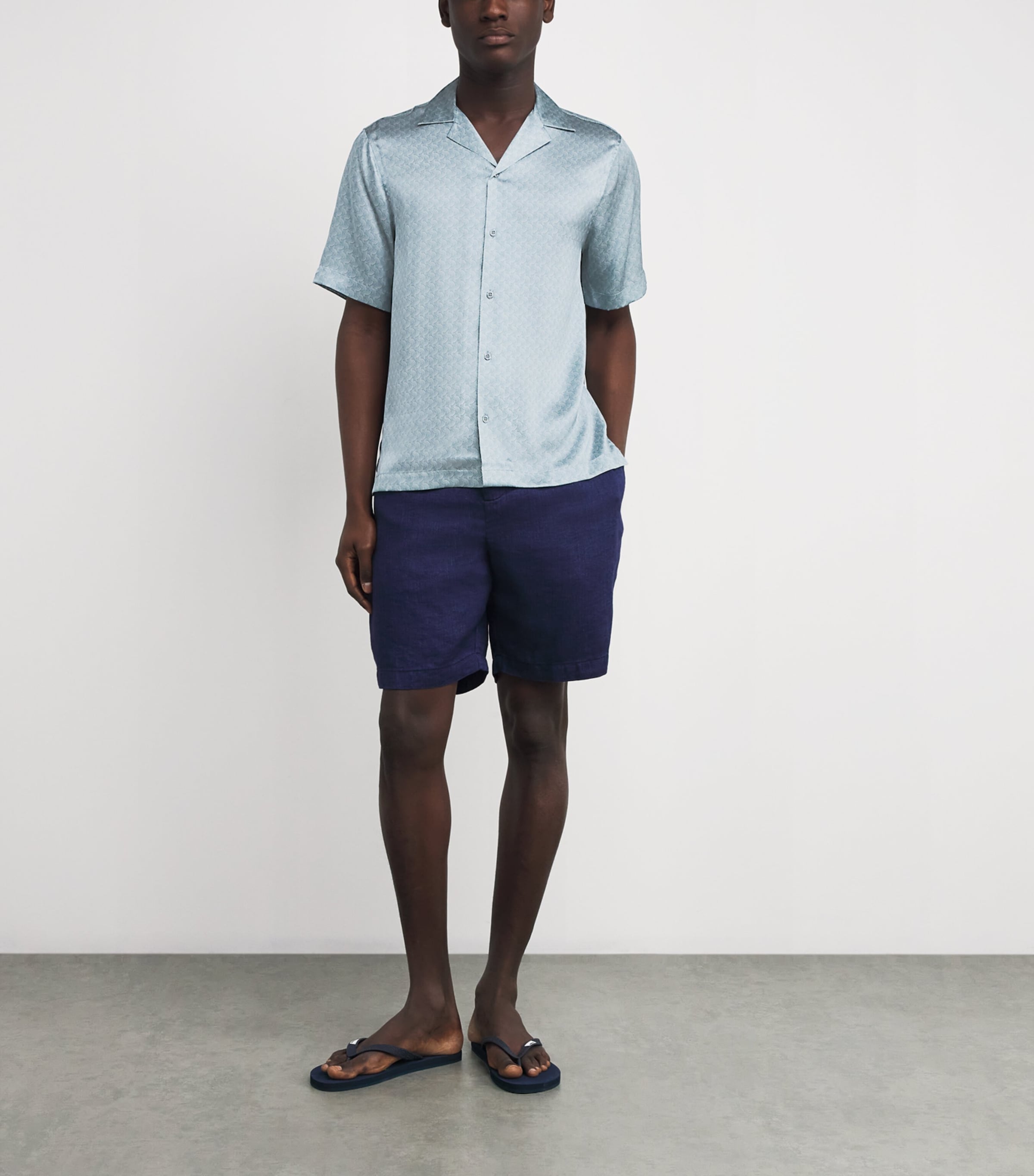 Silk Printed Roberto Shirt 902-COASTAL BLUE Image 2