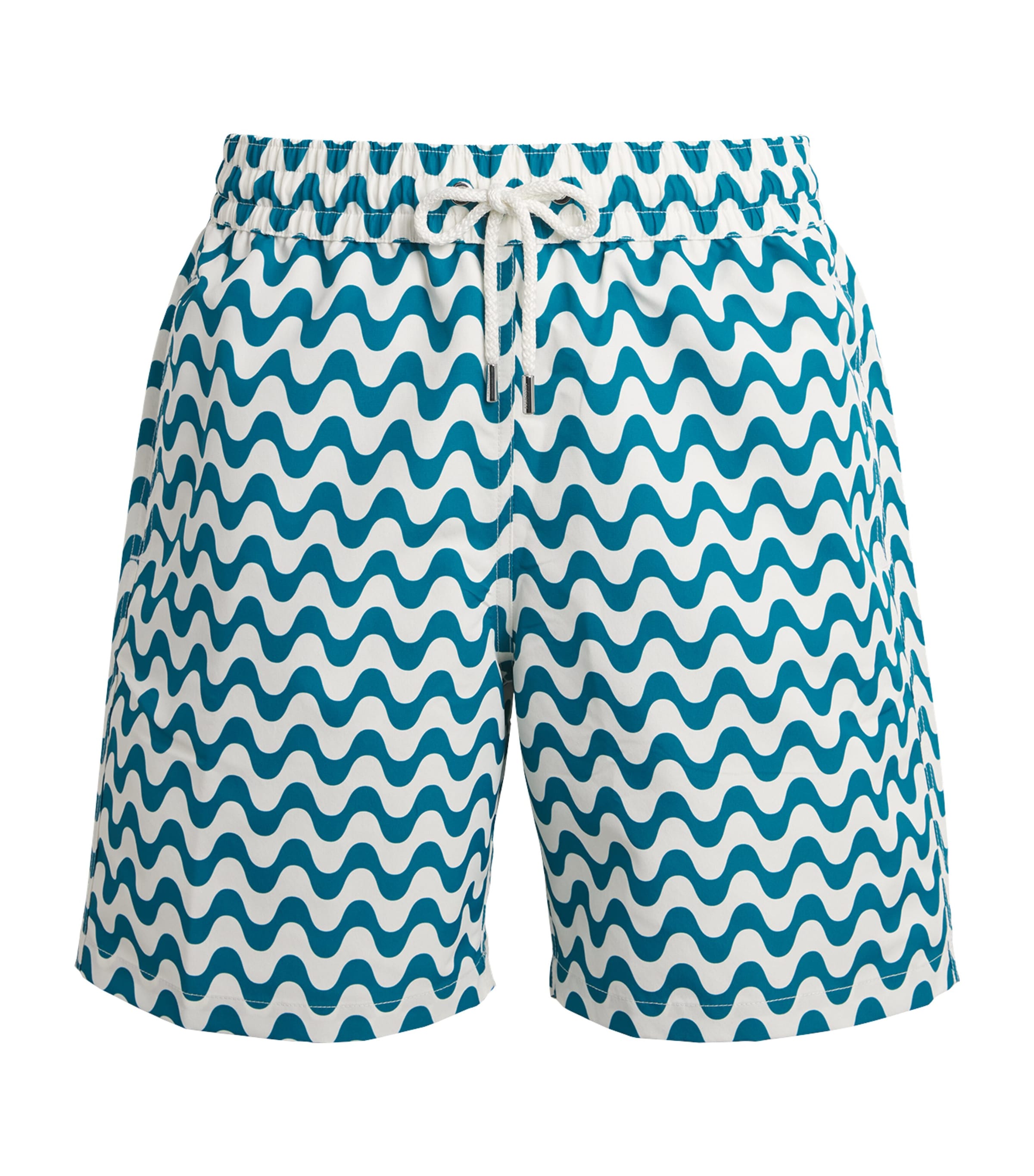Frescobol Carioca Mens Printed Santos Swim Shorts Teal Image 1