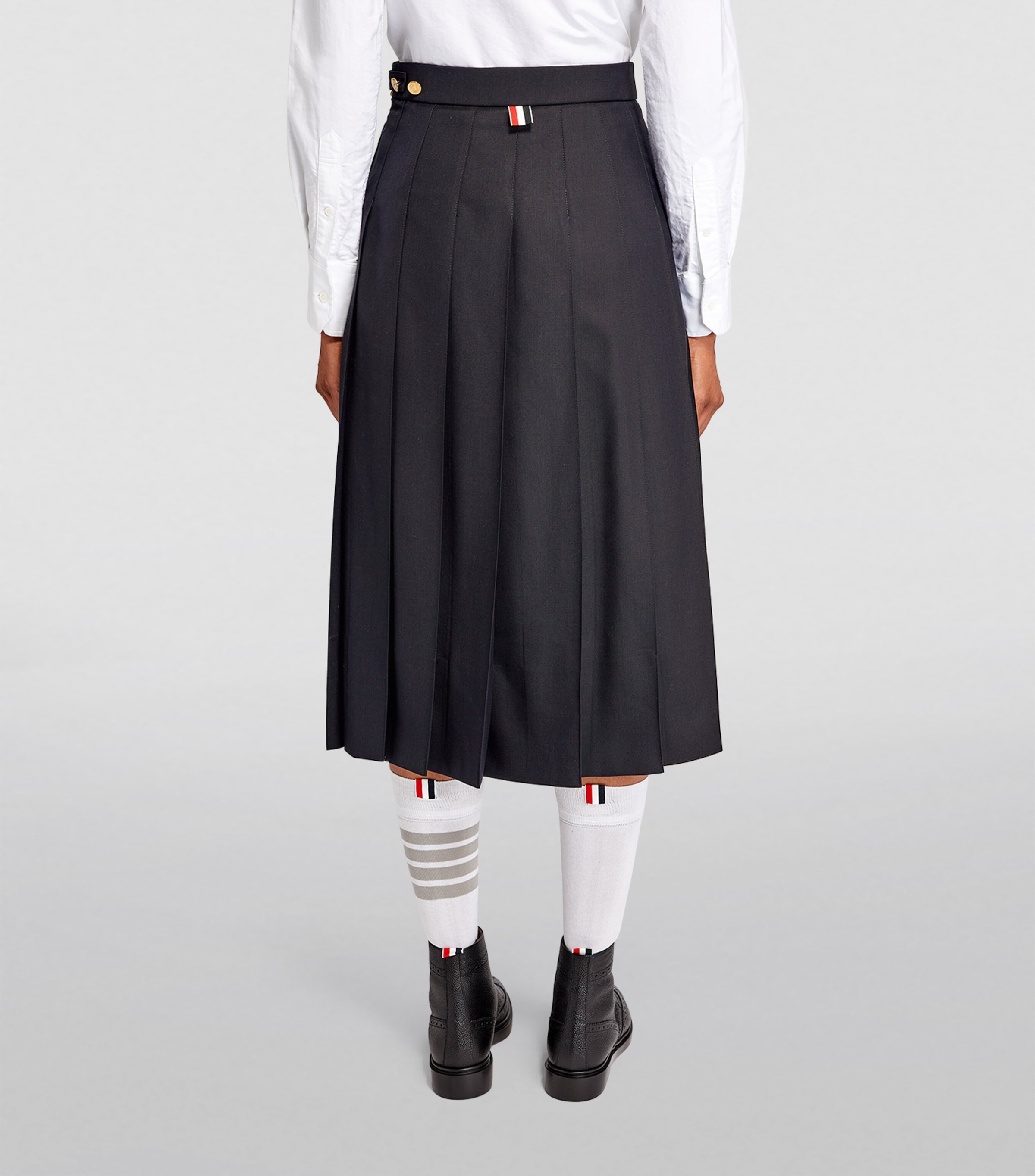 Pleated Midi Skirt NAVY Image 4