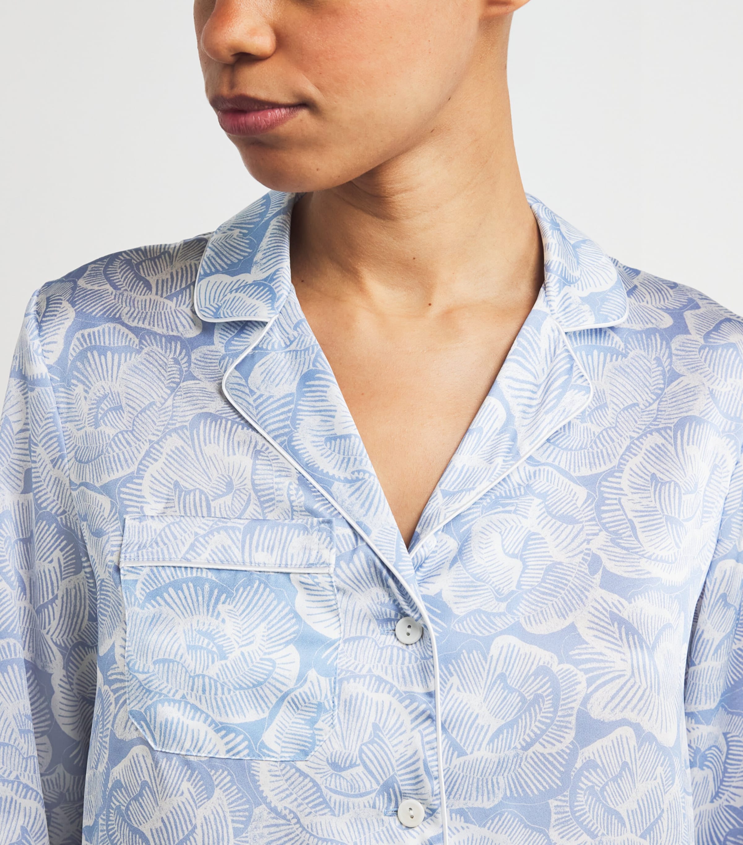 Silk Floral Pyjama Set BLU/BLUE Image 4