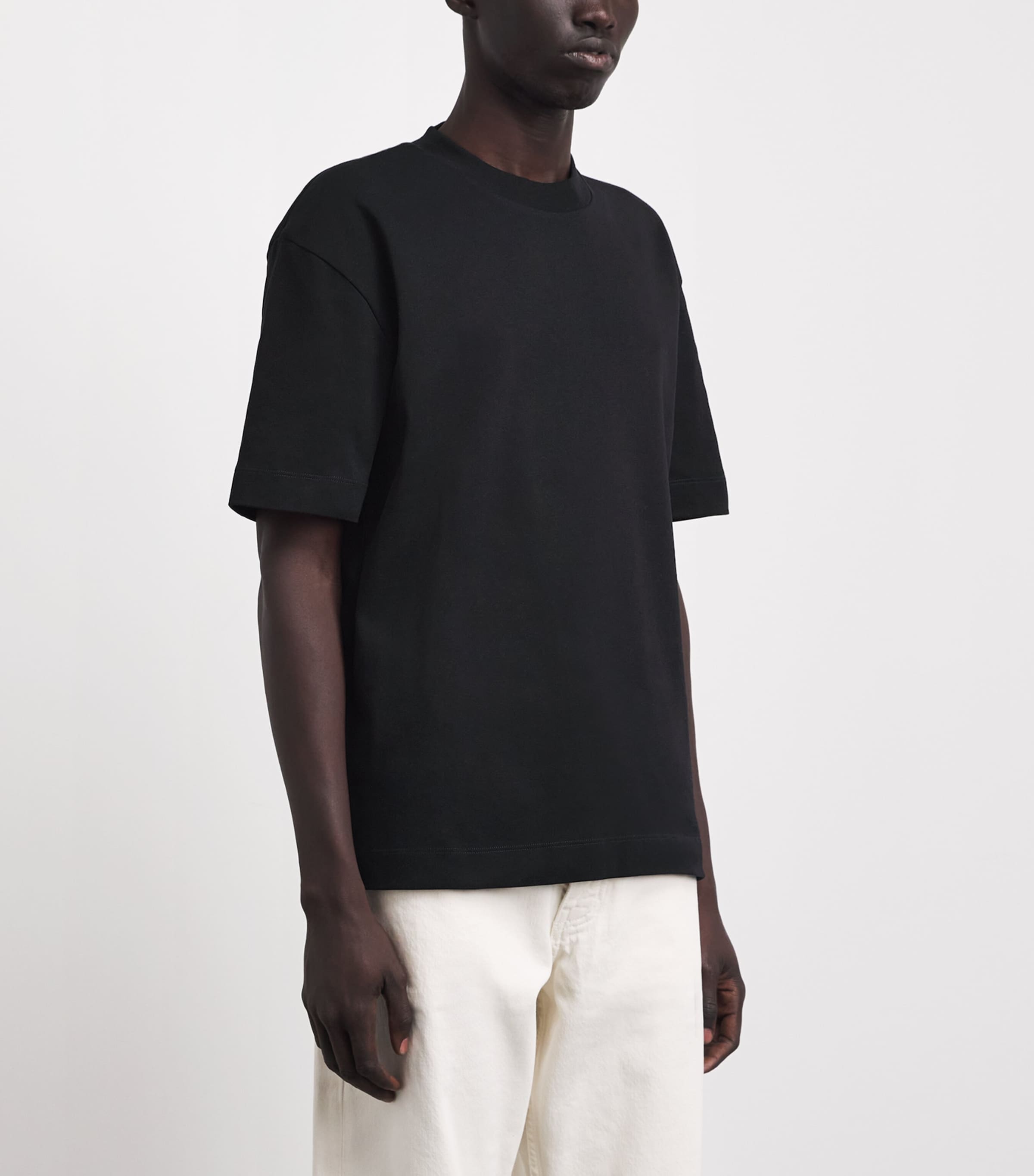 Sunspel Mens Supima Cotton Heavyweight T-Shirt Bkaa Black Image 4