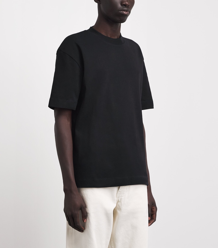 Sunspel Mens Supima Cotton Heavyweight T-Shirt Bkaa Black Image 4