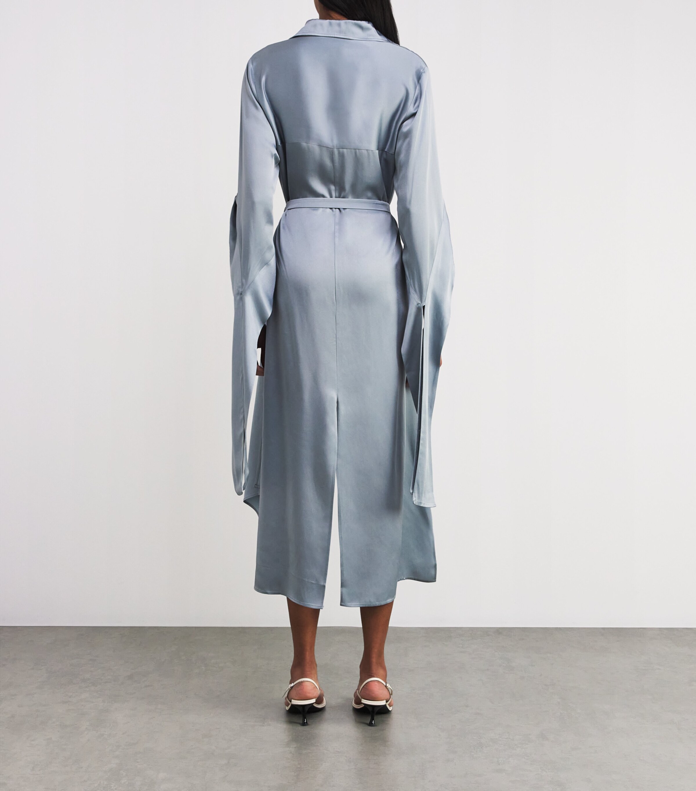 birthday dress ideas Wedtrend Women Blue Cowl Neck Satin Bridesmaid Dress with Slit Asymmetrical  Spaghetti Straps Long Wedding Party Guest Dress  WEDTREND
