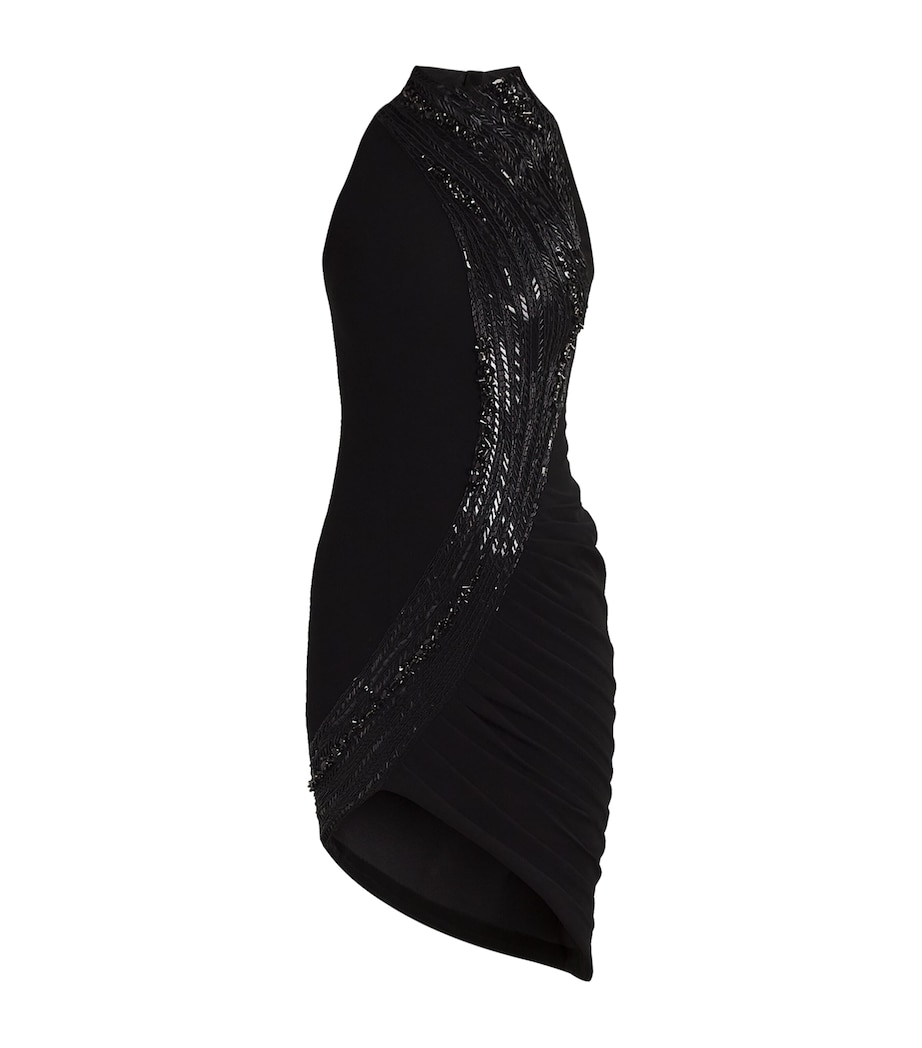 Gaurav Gupta Womens High-Neck Asymmetric Wave Mini Dress Black With Black Image 1