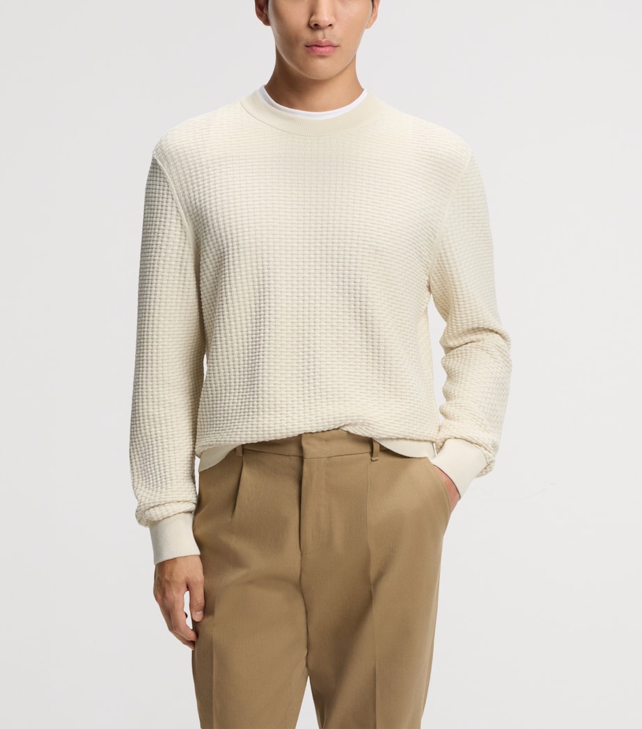 BOSS Mens Cotton Textured Sweater Image 2