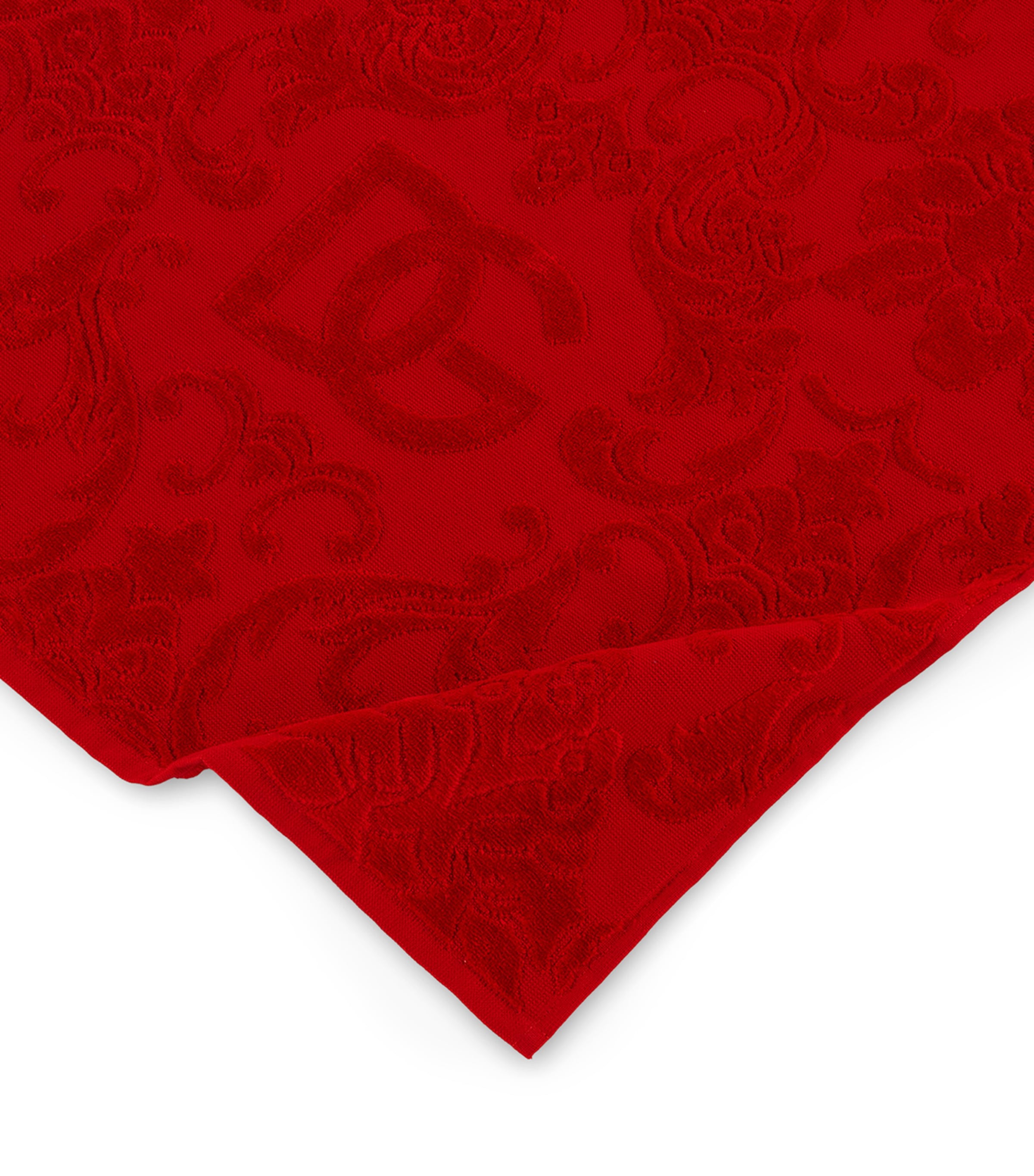 Set of 5 Cotton Jacquard Bath Towels U0019 ROSSO Image 5