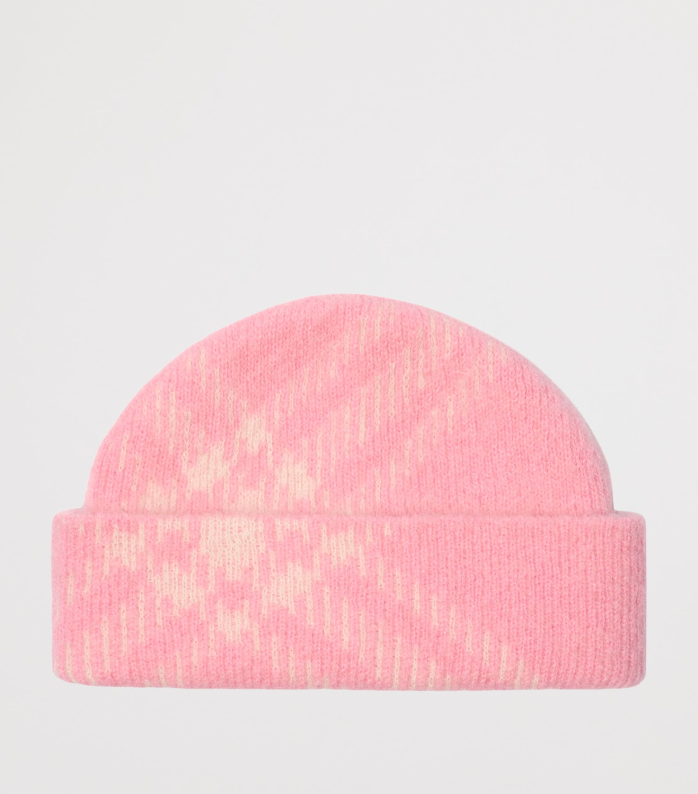 Mohair-Wool-Blend Check Beanie SUGAR PINK Image 2