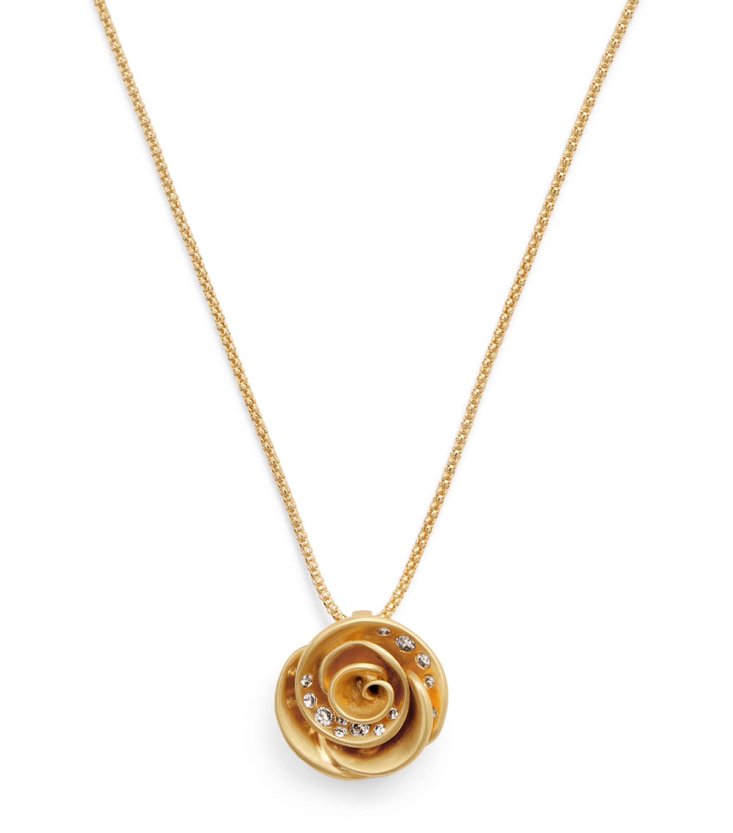 Nada Ghazal Mini Yellow Gold And Diamond Pop Of Hope Rose Necklace In Gold